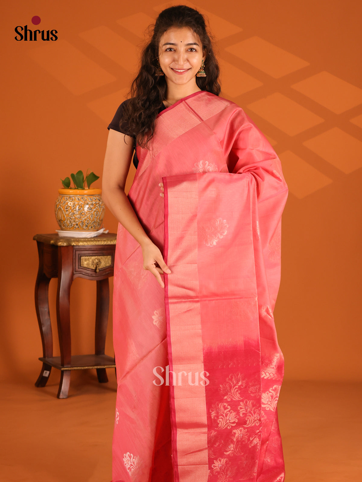 DES23252 - Silk Cotton Saree - Shop on Shrus.com