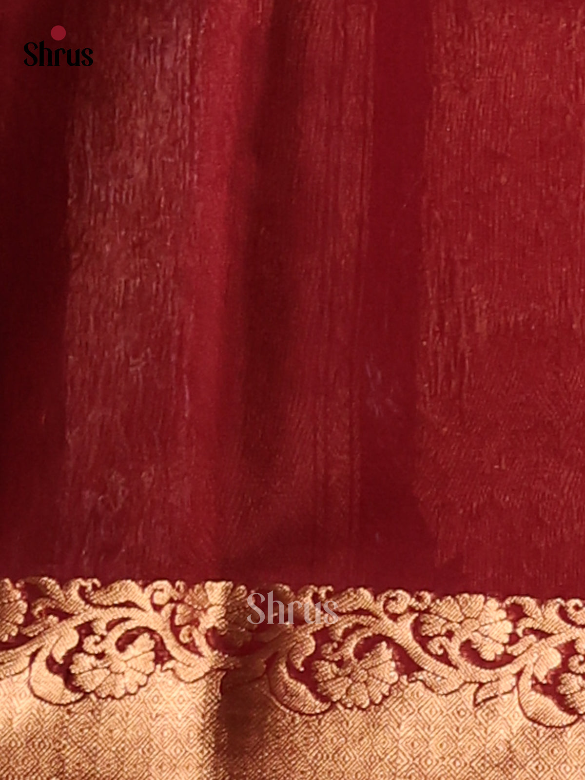 Green & Maroon - Silk Cotton Saree - Shop on Shrus.com