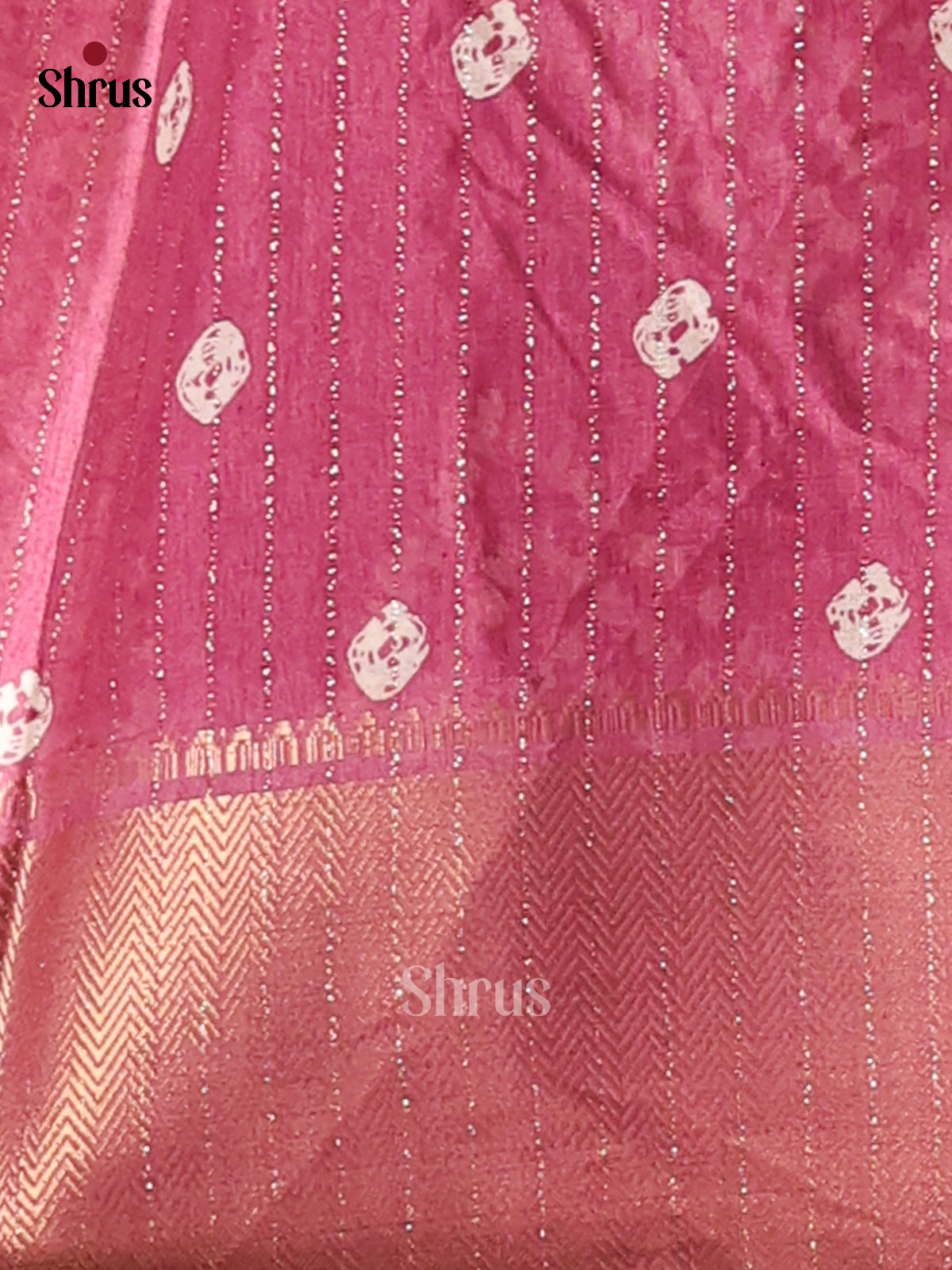 Onion Pink - Semi Crepe Saree - Shop on Shrus.com
