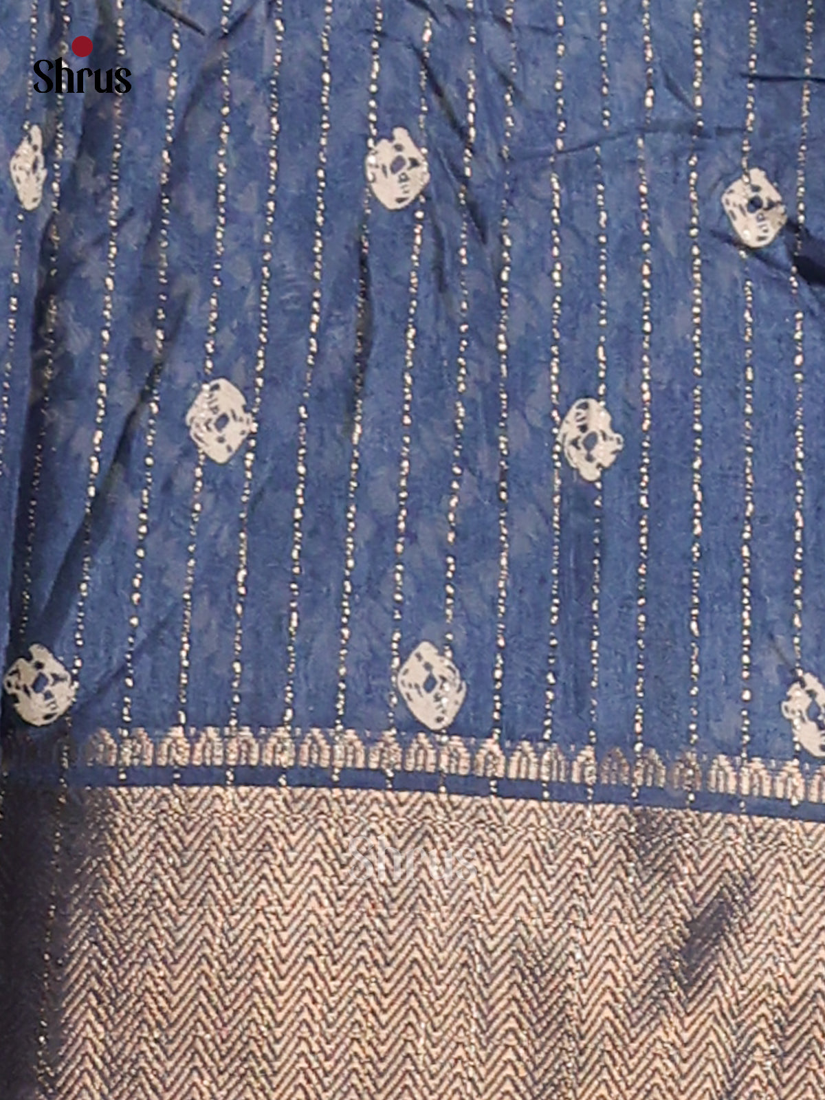 Blue - Semi Crepe Saree - Shop on Shrus.com