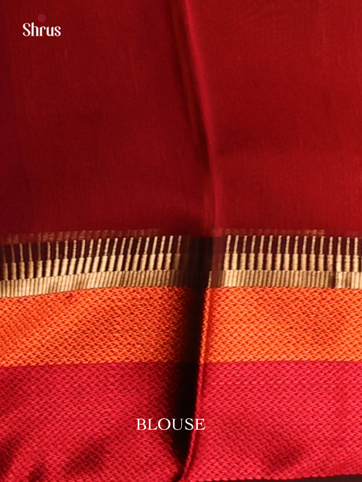 Purple with Red - Maheshwari silkcotton Saree - Shop on Shrus.com