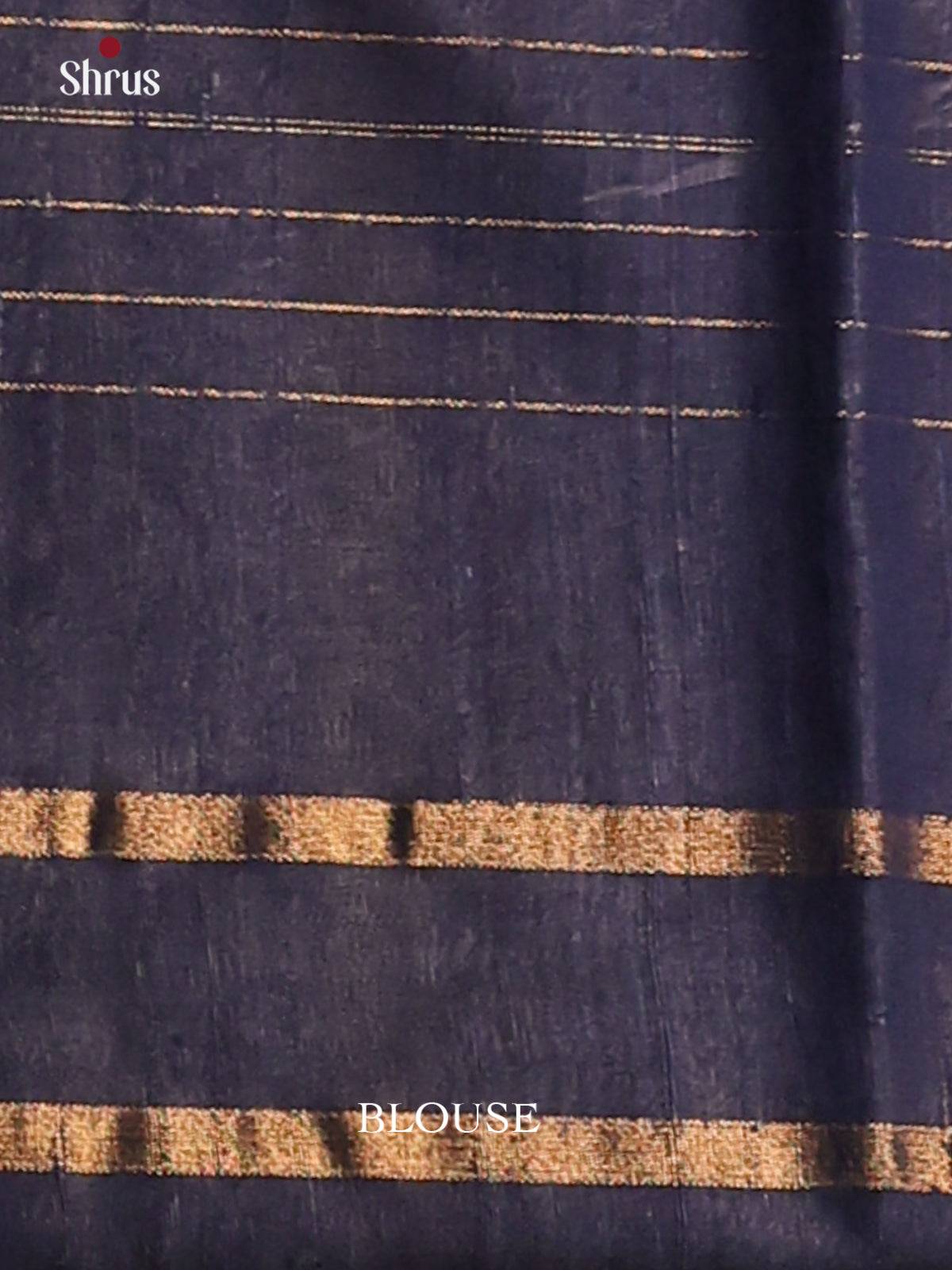 Lustrous Yellow Raw Silk Saree with stripes pattern , contrast blue Border - Shop on Shrus.com