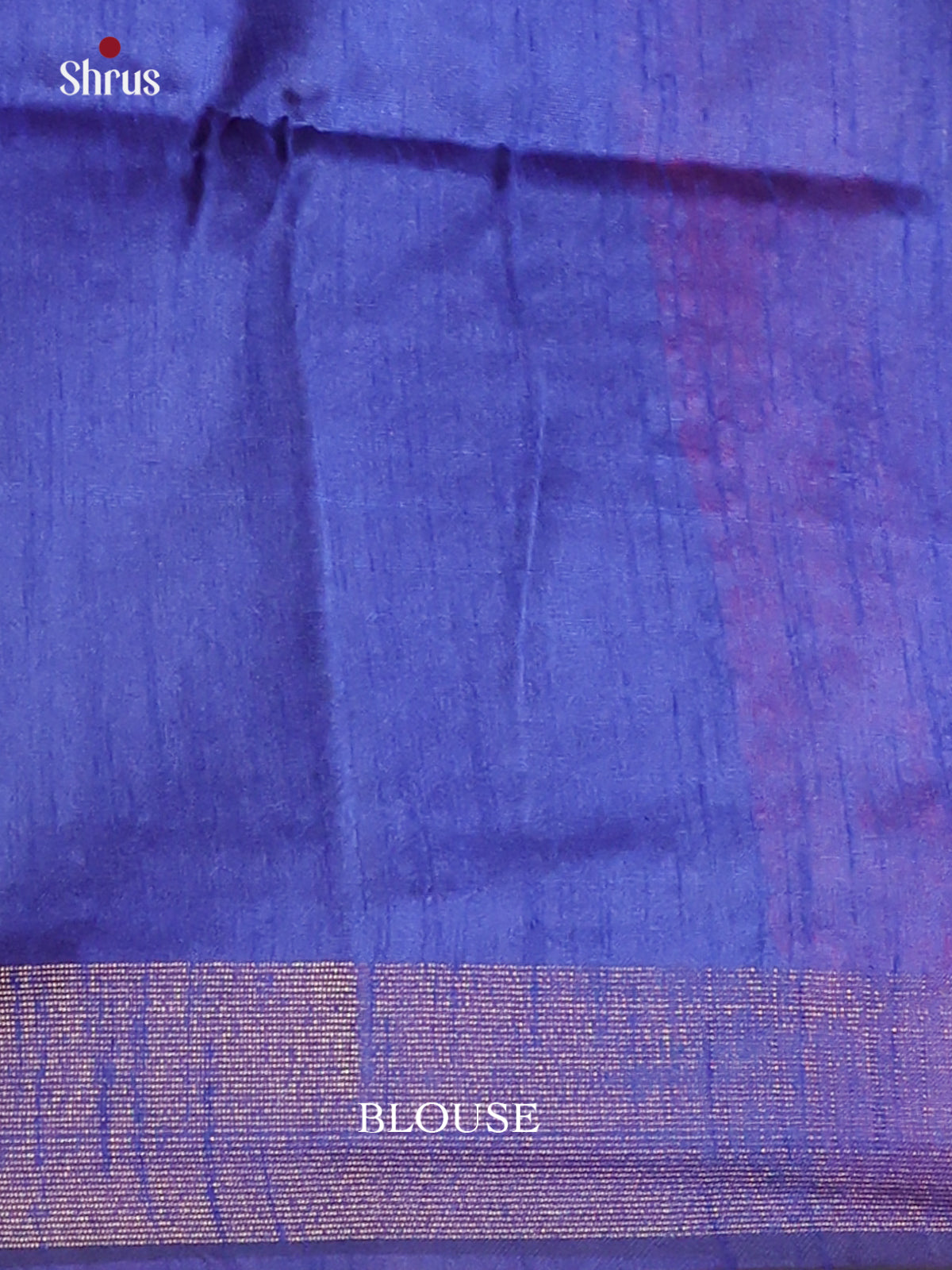 Pink with Blue- Semi Rawsilk Saree - Shop on Shrus.com
