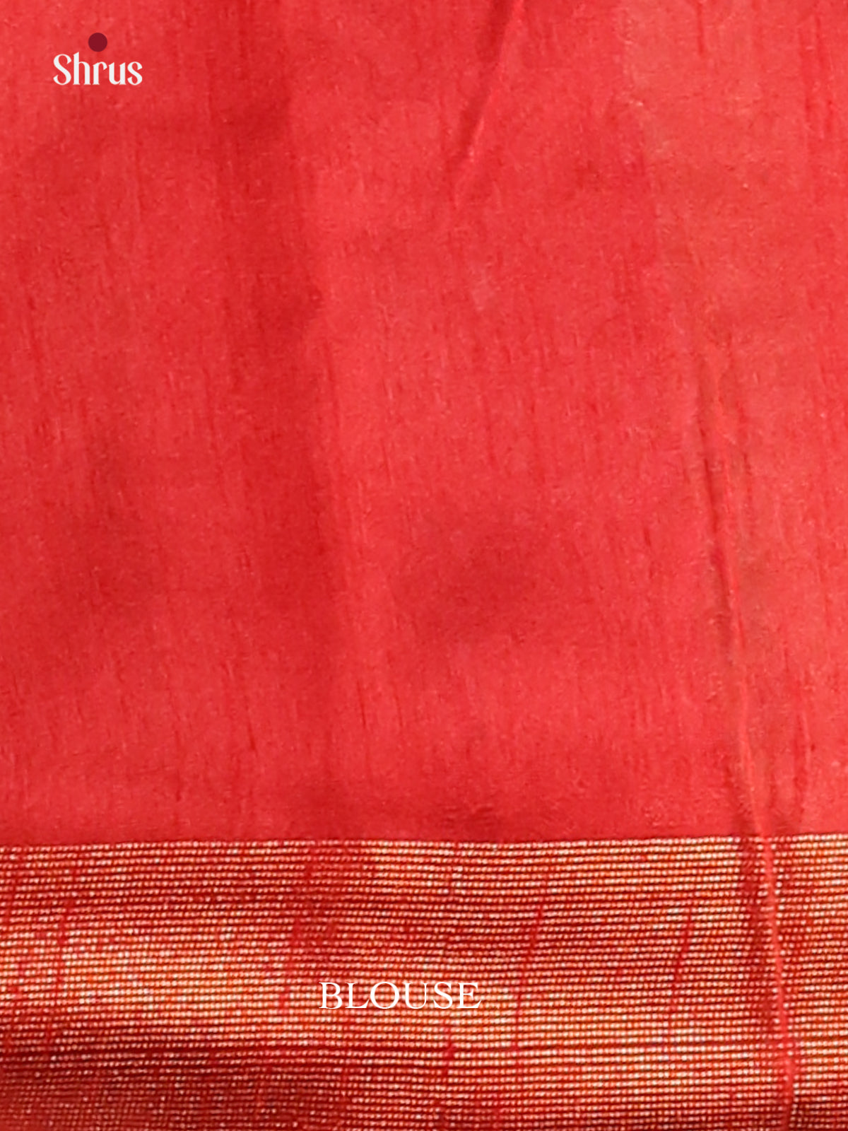 Beige & Red- Semi Rawsilk Saree - Shop on Shrus.com