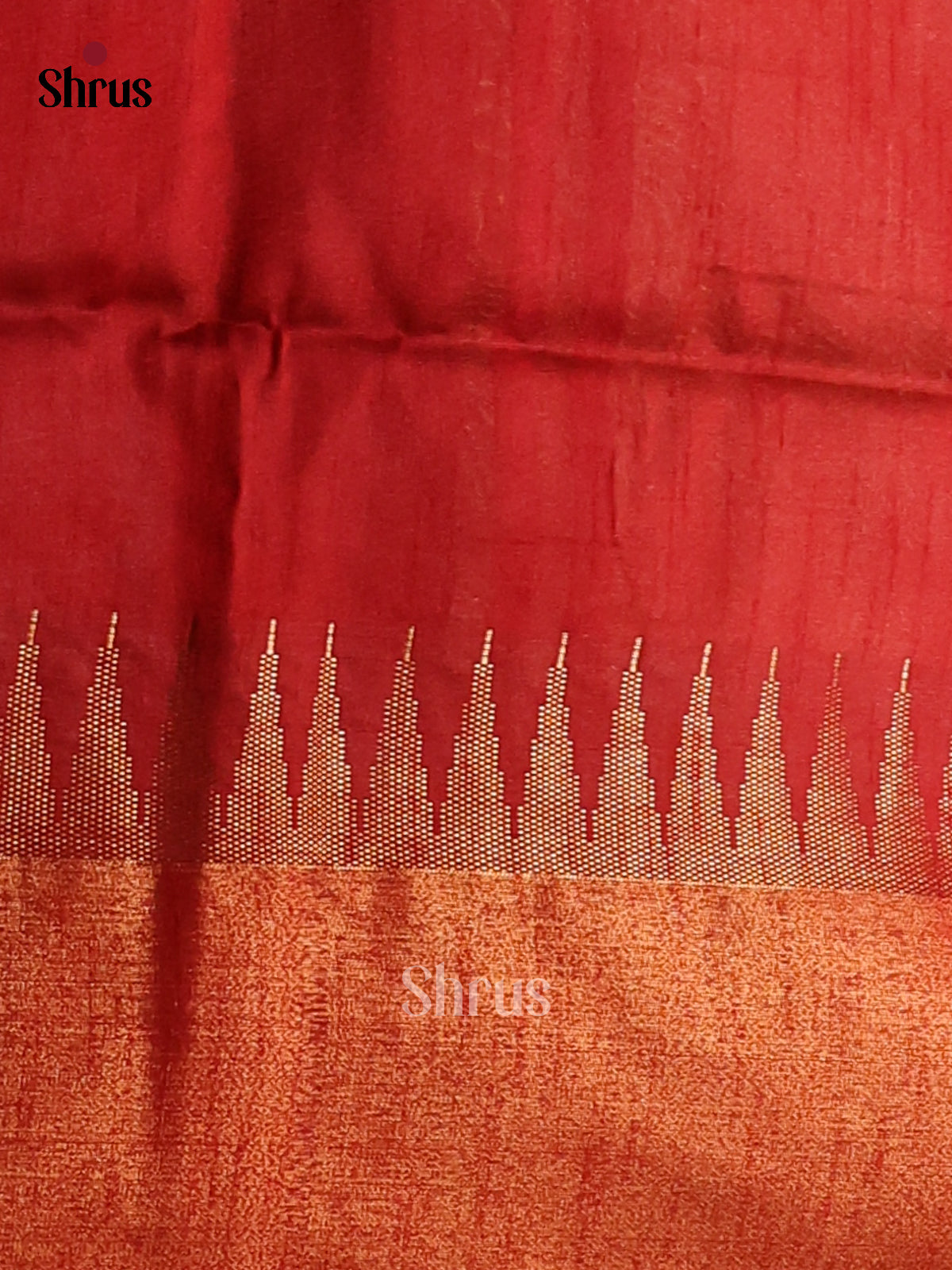 Cream with Maroon - semi raw silk - Shop on Shrus.com