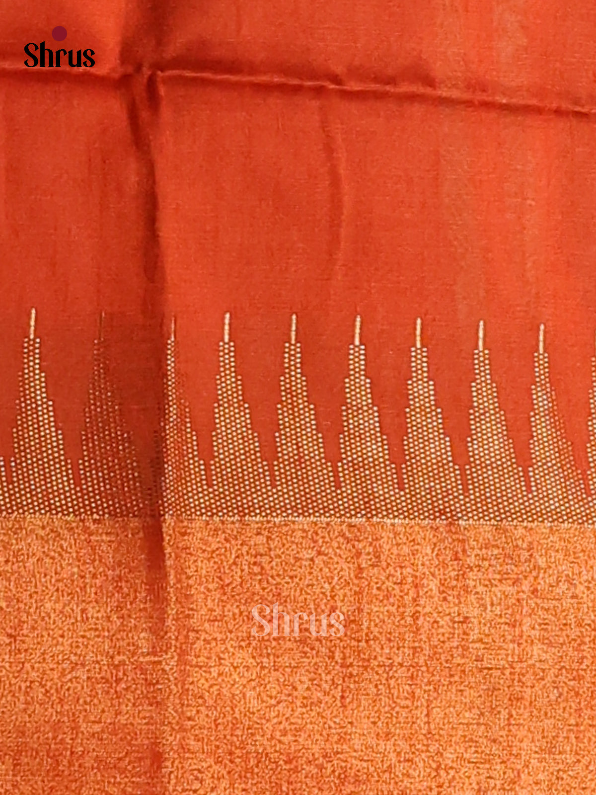 Maroon with Orange - semi raw silk - Shop on Shrus.com