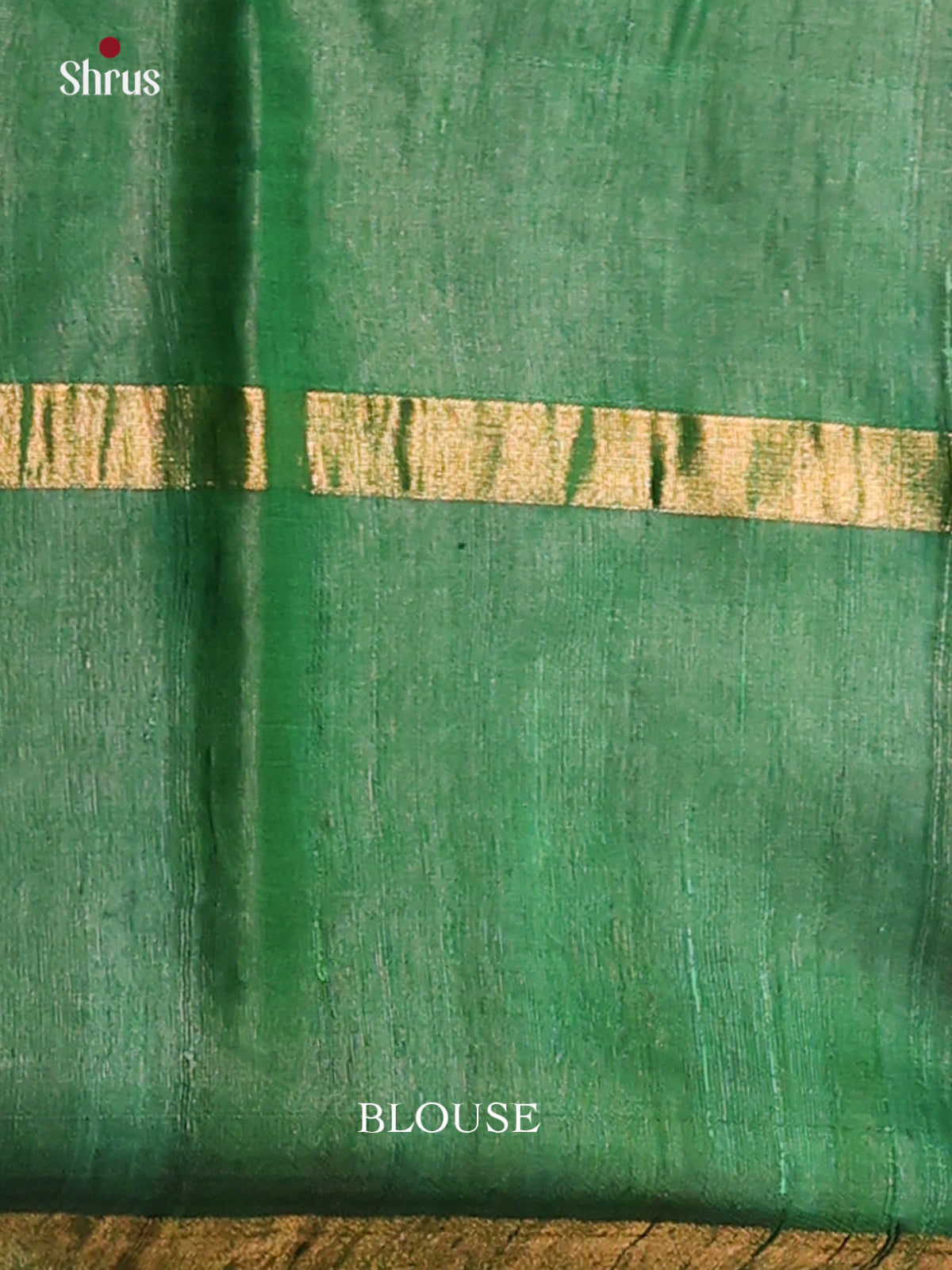 Dazzling Gold  Raw Silk Saree with zari woven buttas, contrast  green floral brocade pallu - Shop on Shrus.com