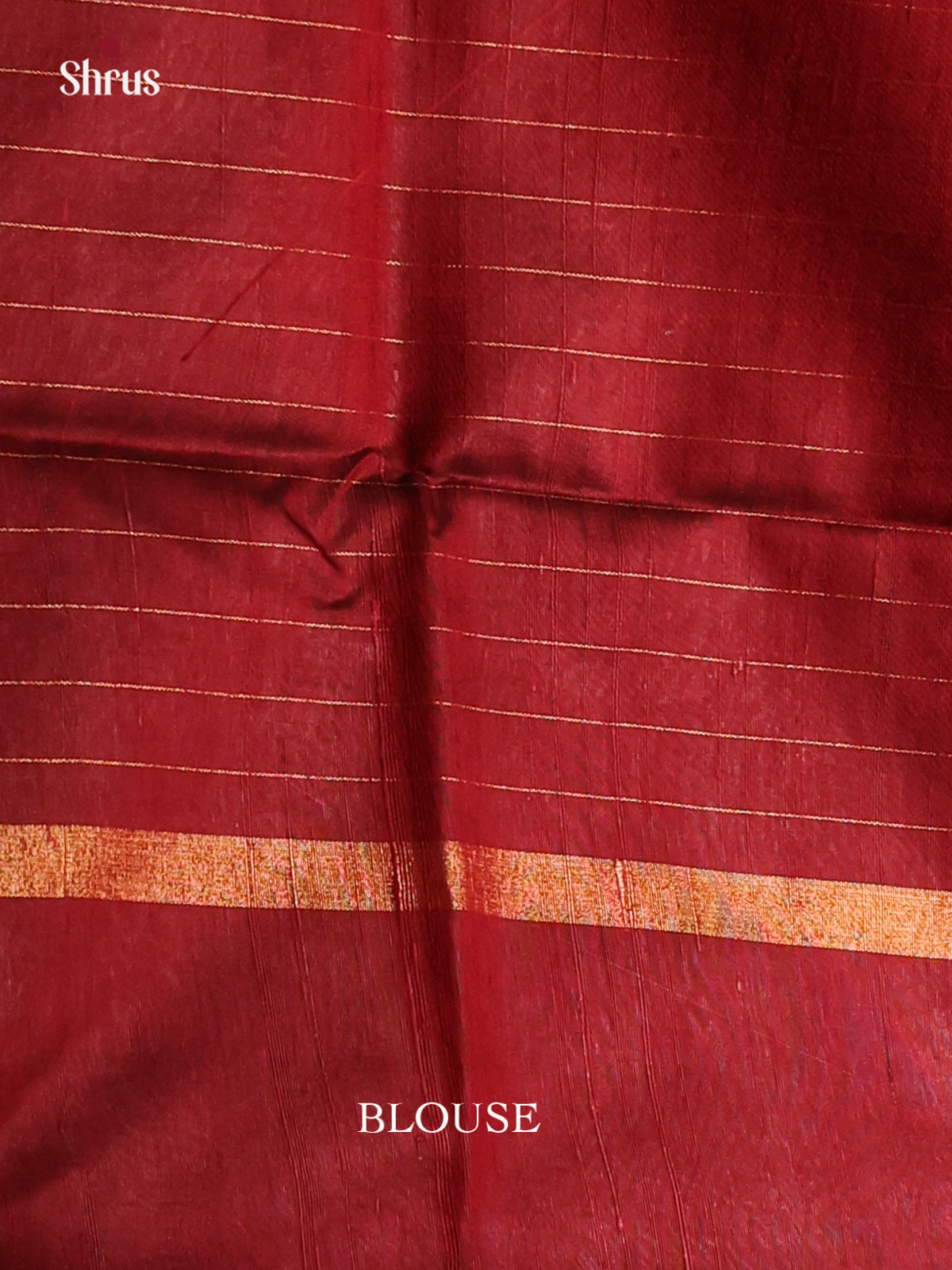 Ethereal Maroon single tone Raw Silk Saree with gold zari checks , floral brocade pallu - Shop on Shrus.com