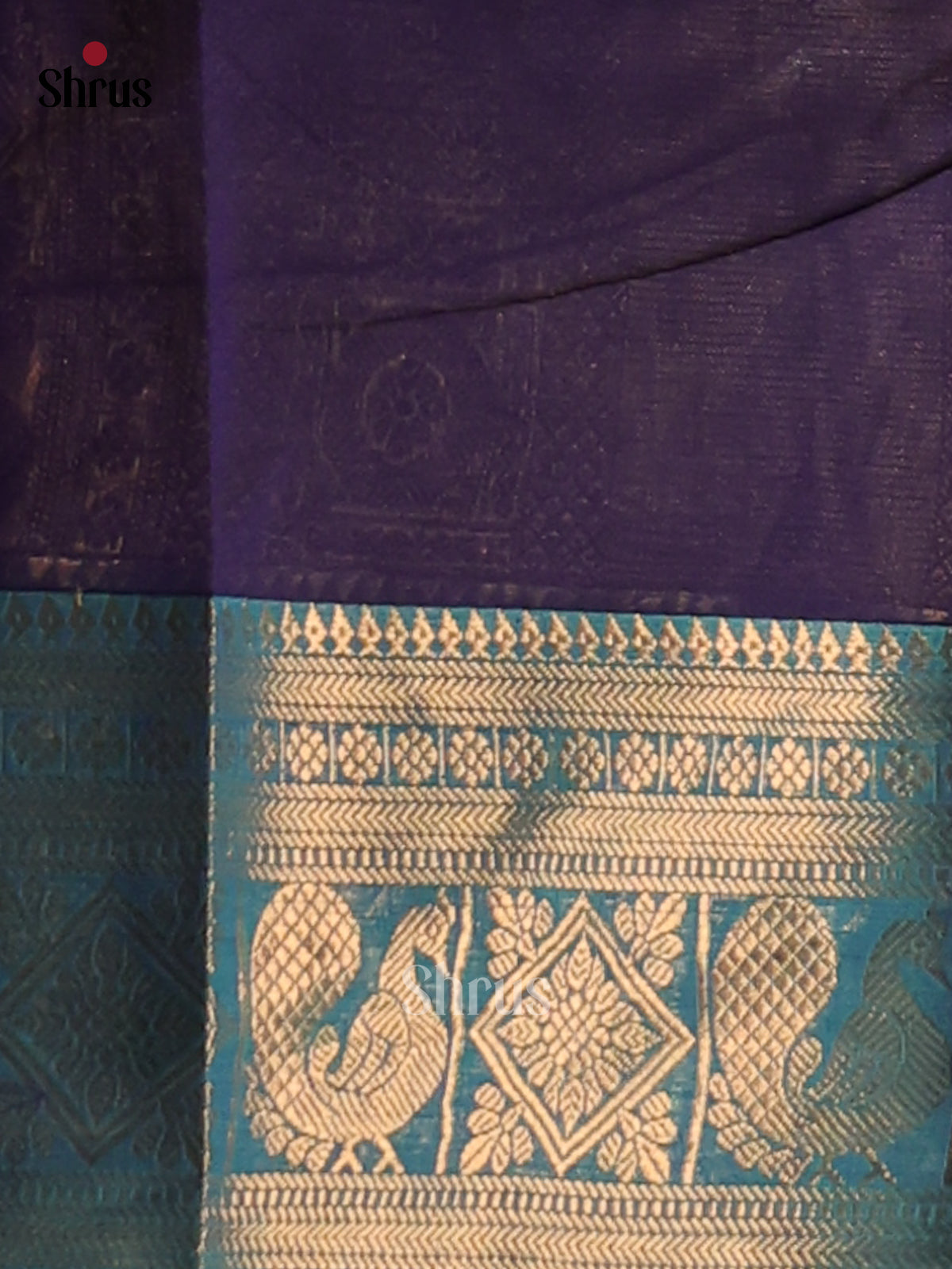 Violet with Blue- Chettinad Cotton Saree - Shop on Shrus.com