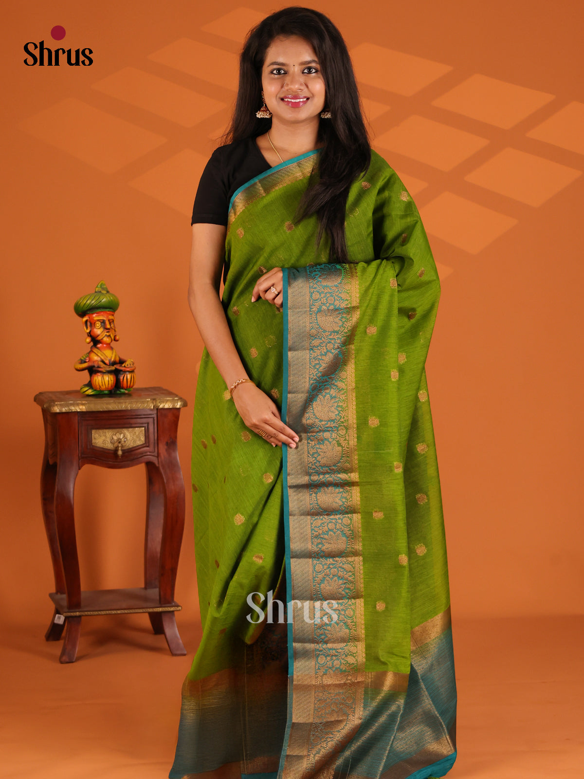 Lite Green with Green- semi jute - Shop on Shrus.com