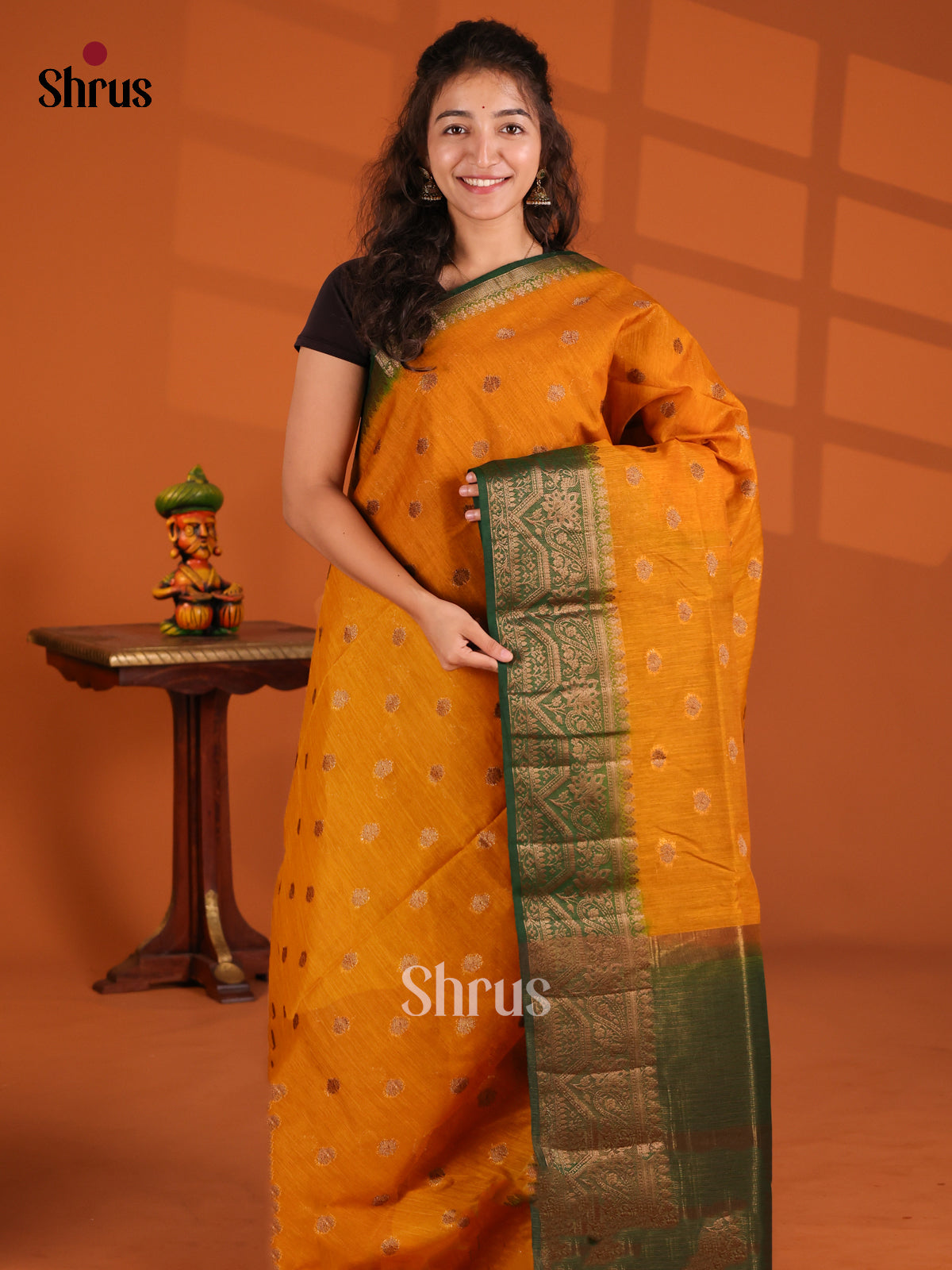 DES26350- Semi Jute Saree - Shop on Shrus.com