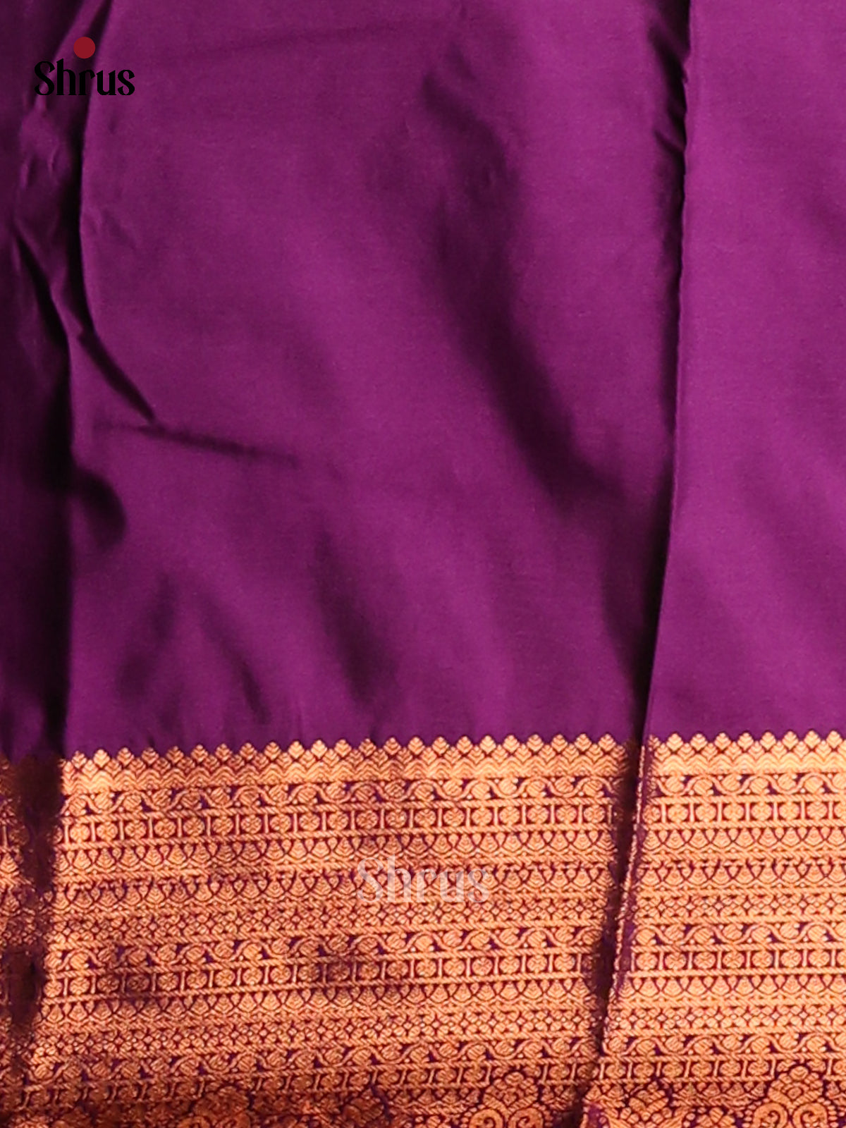 Green with Violet- Semi Kanchipuram Saree - Shop on Shrus.com