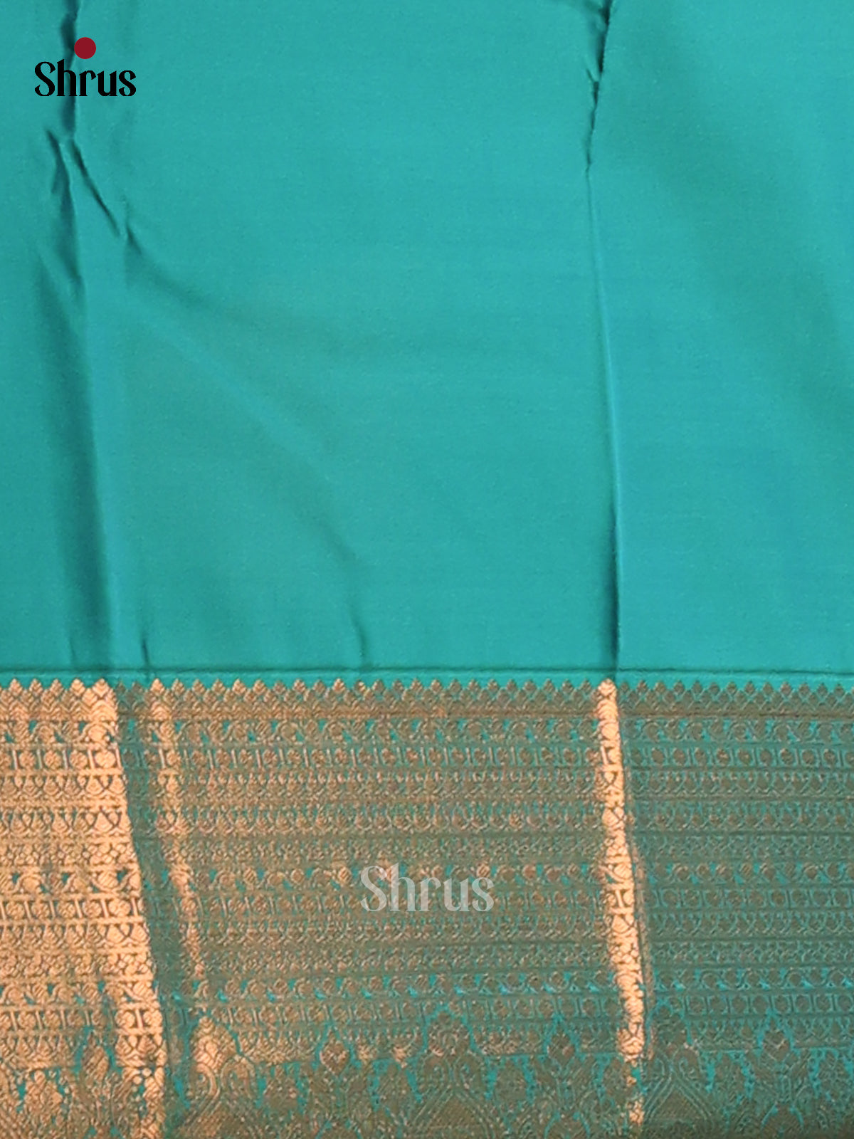 Orange with Blue - Semi Kanchipuram Saree - Shop on Shrus.com