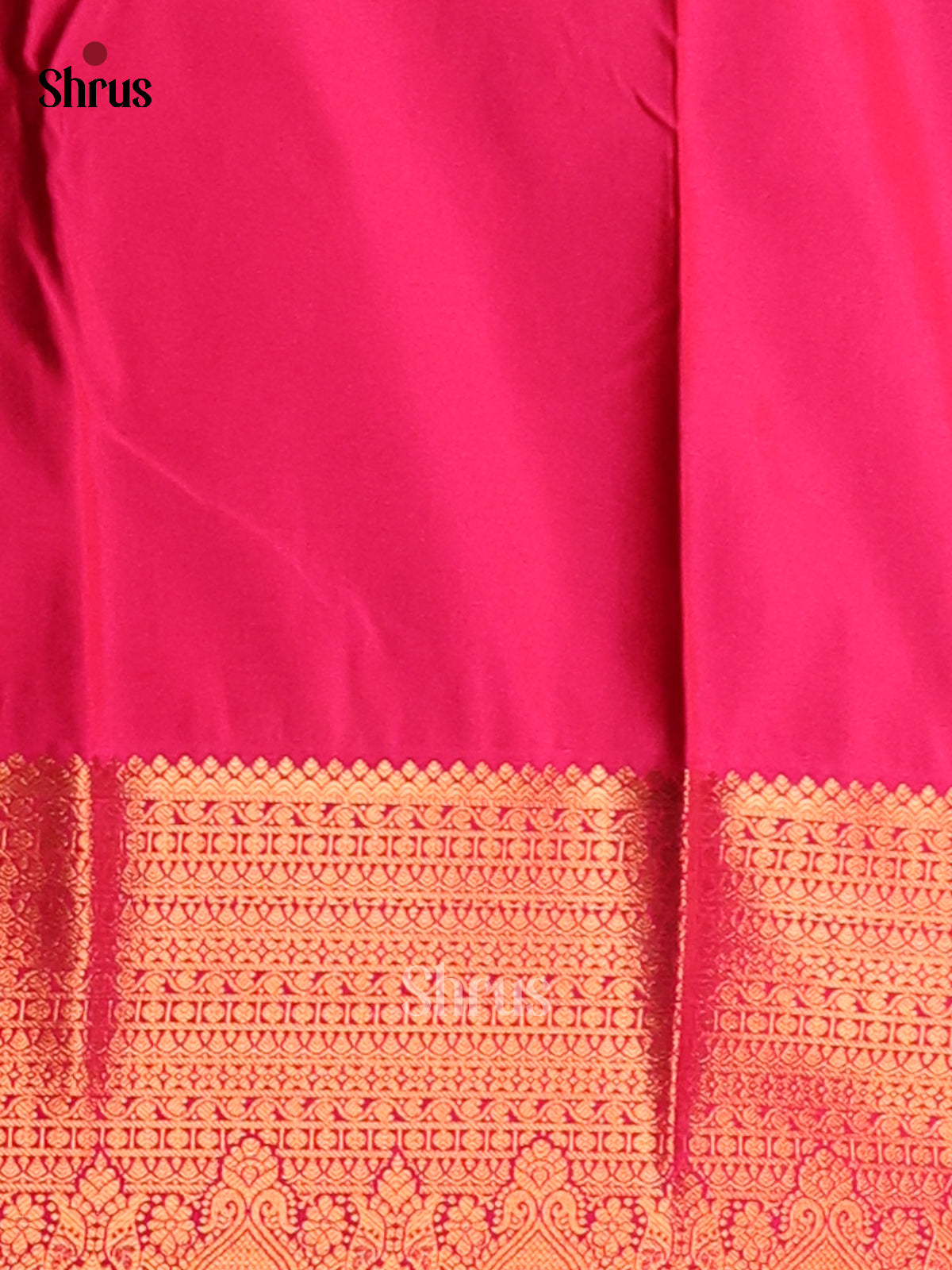 Green with Pink - Semi Kanchipuram Saree - Shop on Shrus.com