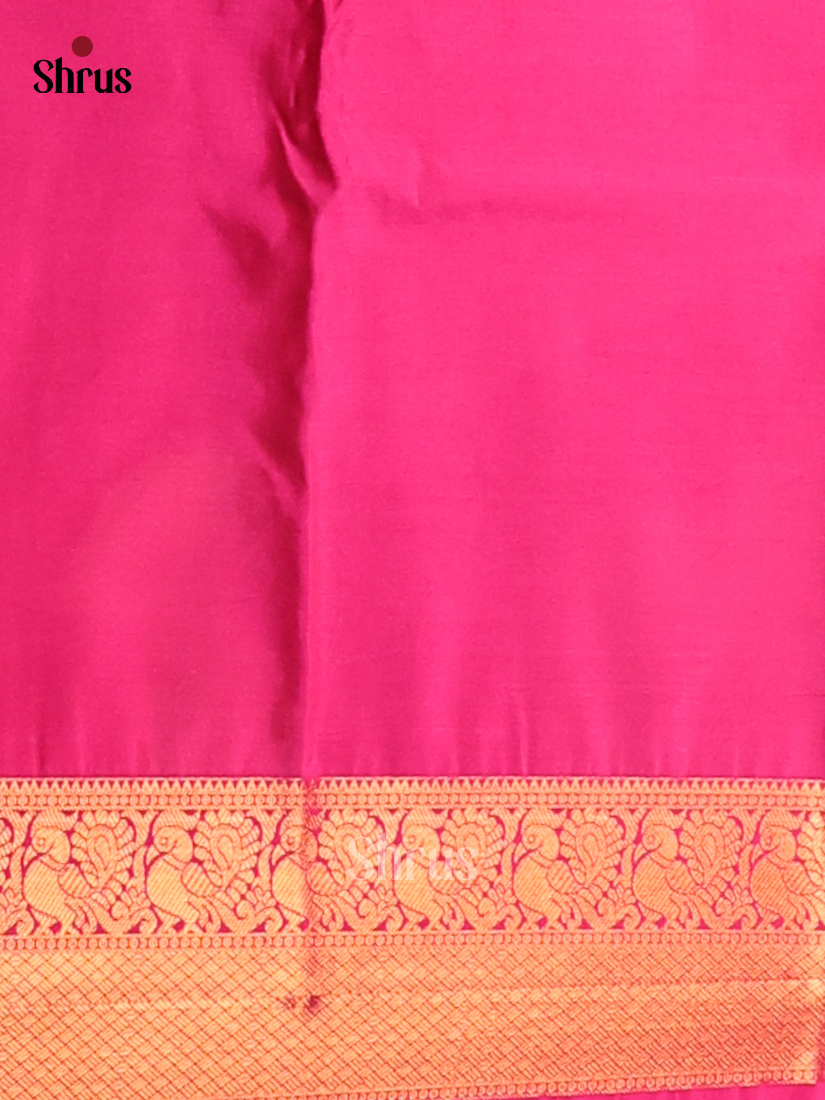 Green with Pink- Semi Kanchipuram Saree - Shop on Shrus.com