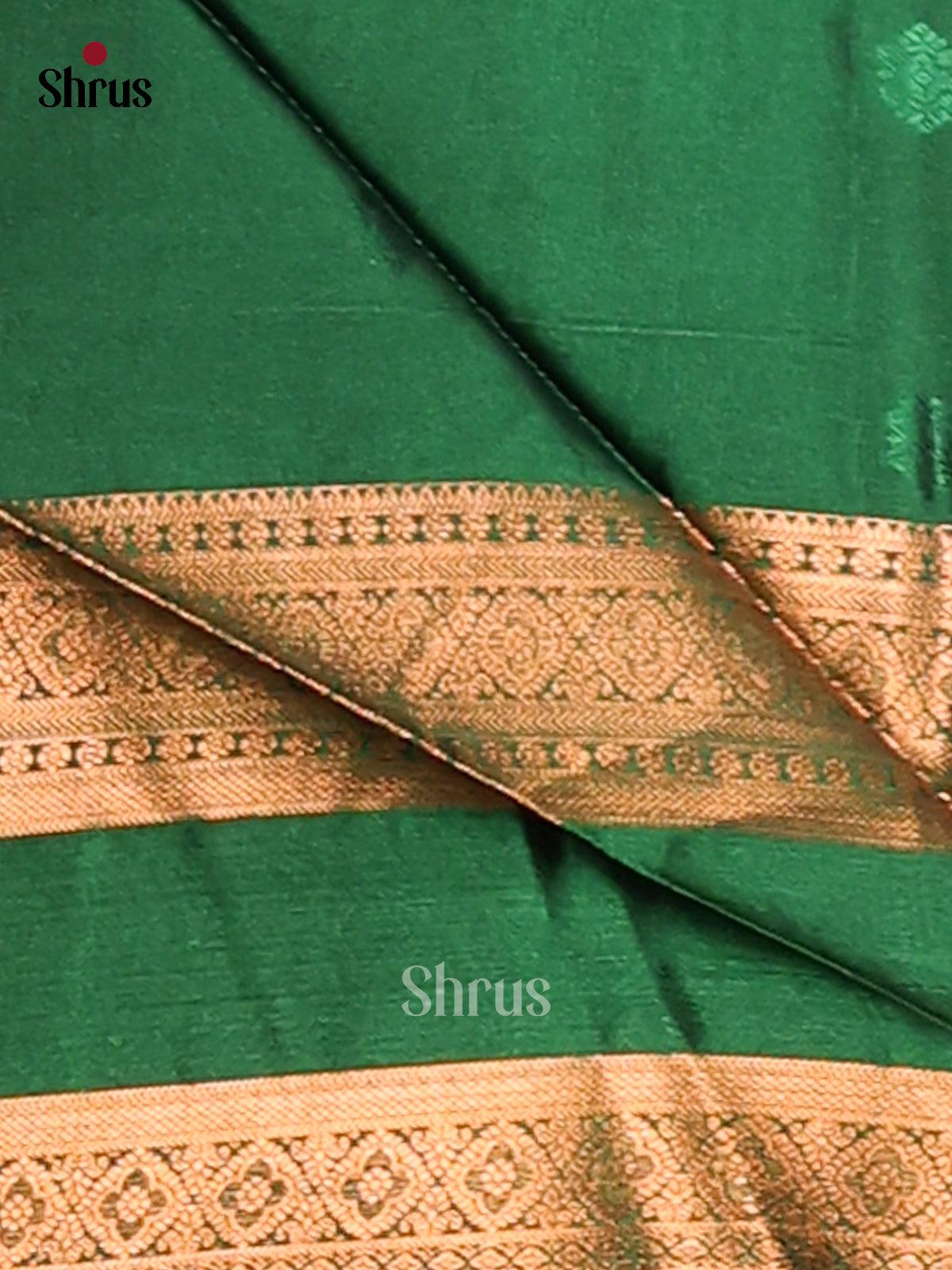 Maroon & Green - Semi Softsilk Saree - Shop on Shrus.com