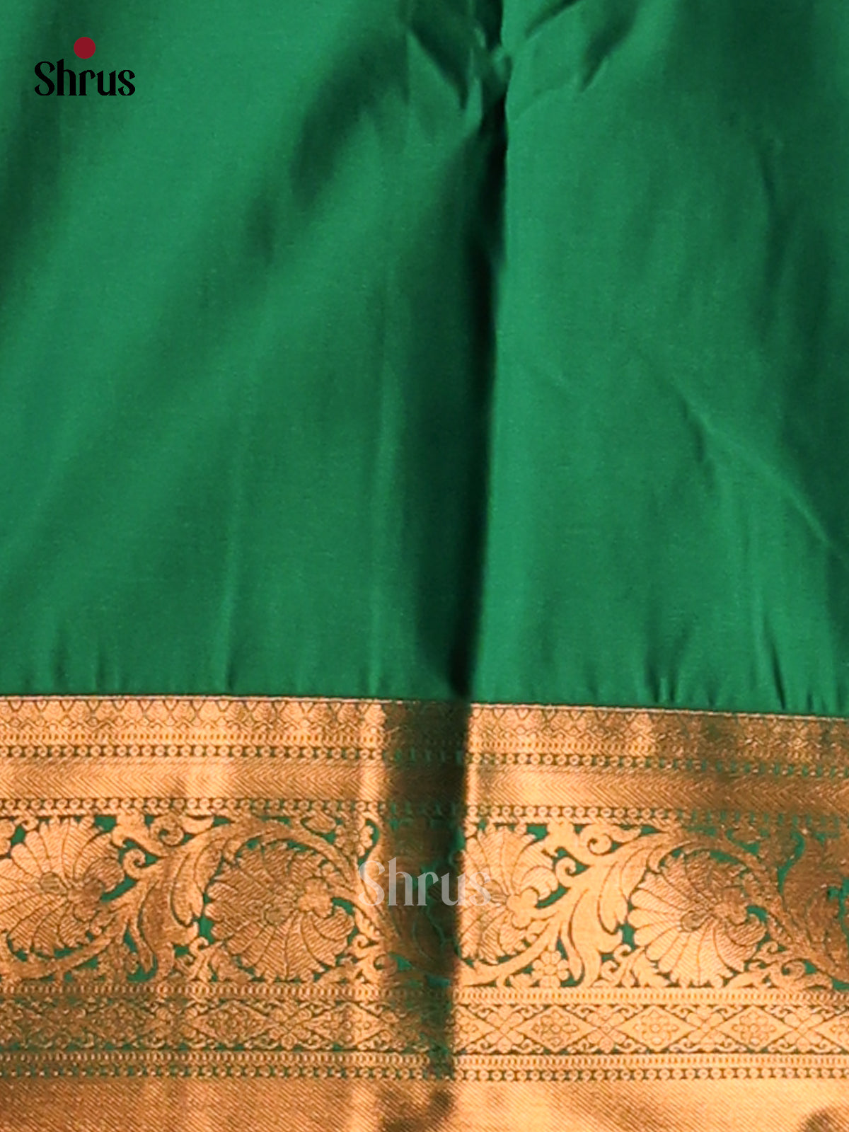 Rust with Green- Semi Kanchipuram Saree - Shop on Shrus.com