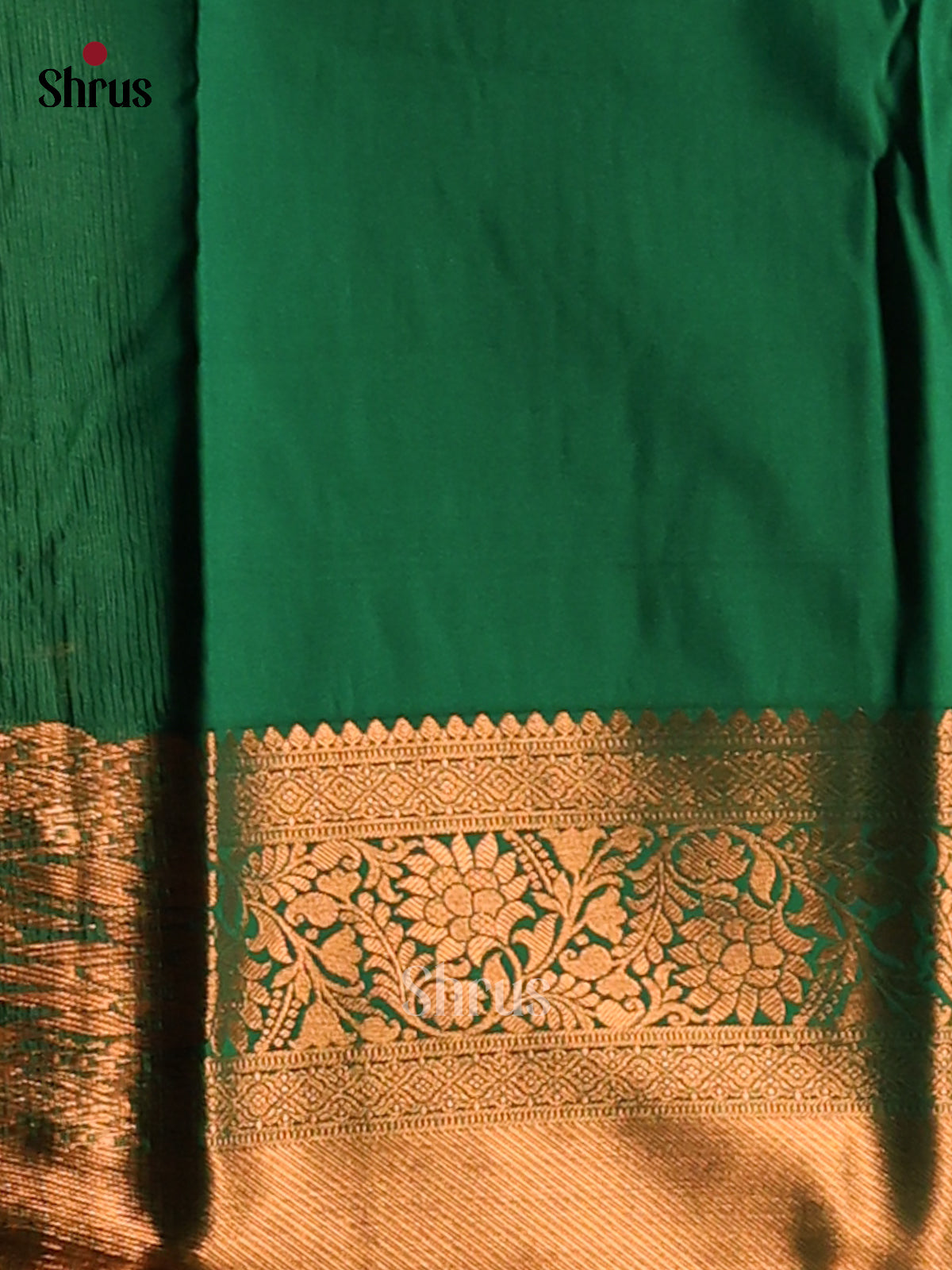 Violet with Green- Semi Kanchipuram Saree - Shop on Shrus.com
