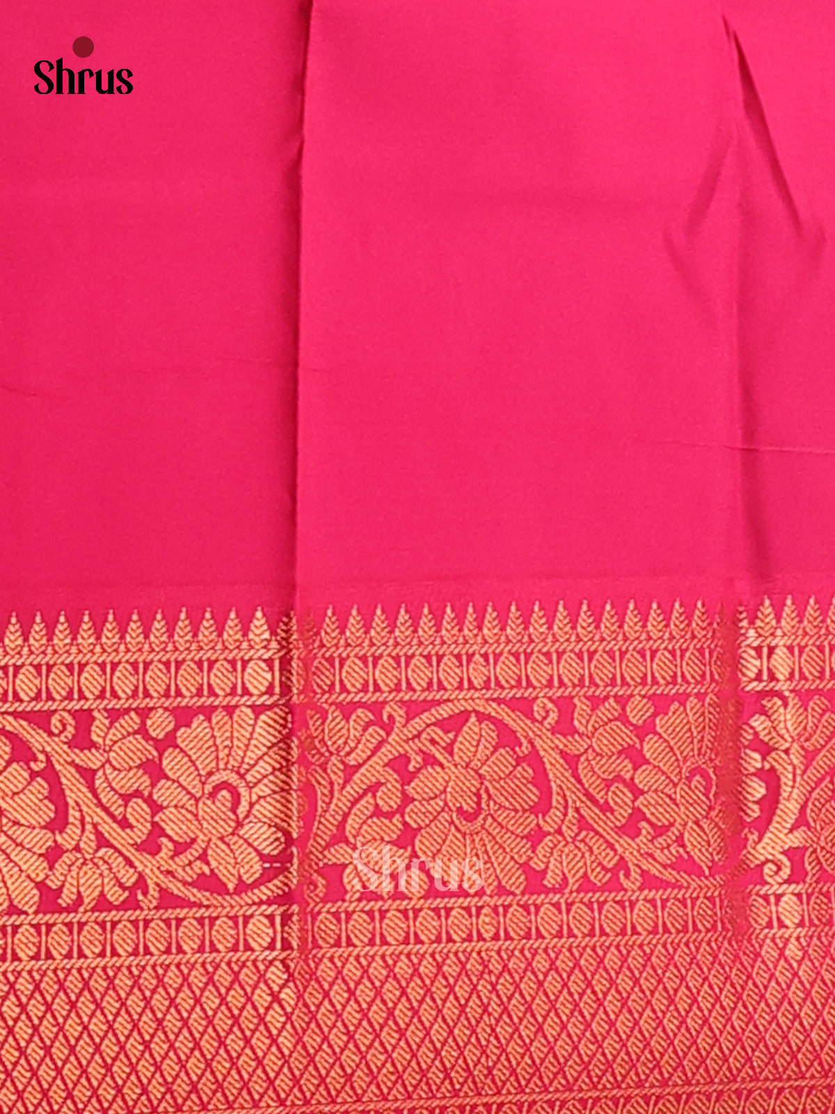 Bottle Green with Pink- Semi Kanchipuram Saree - Shop on Shrus.com