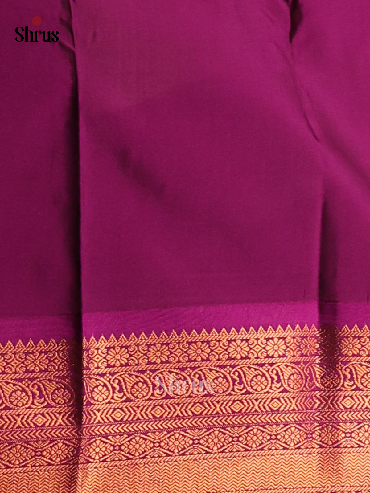 Mustard with Purple- Semi Kanchipuram Saree - Shop on Shrus.com
