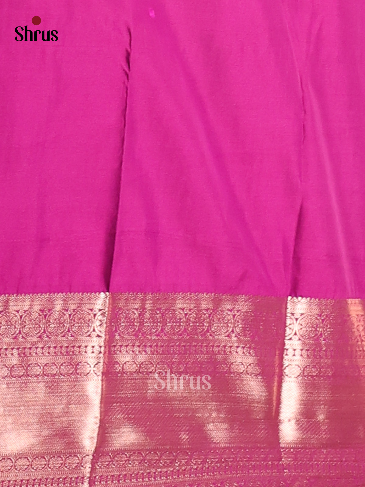 Green with Majenta - Semi Kanchipuram Saree - Shop on Shrus.com