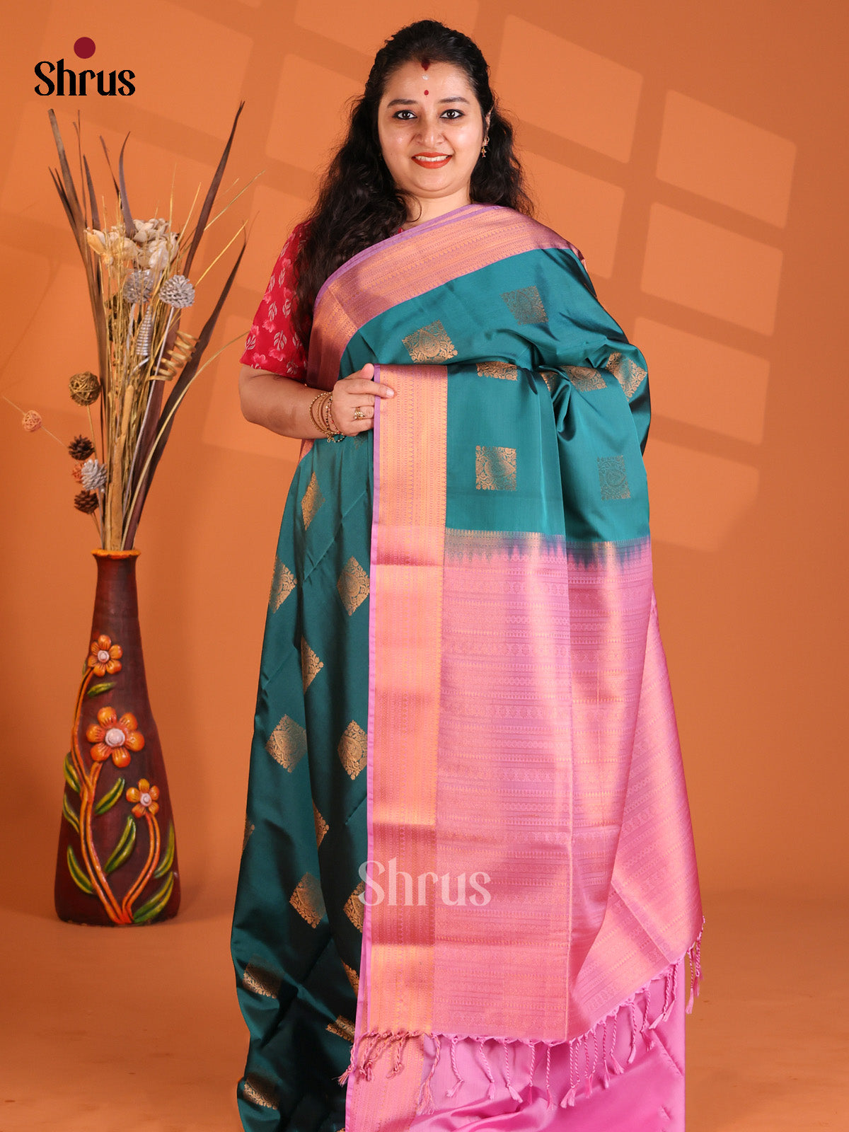 Blue & Purple - Korvai Semi Kanchipuram saree - Shop on Shrus.com