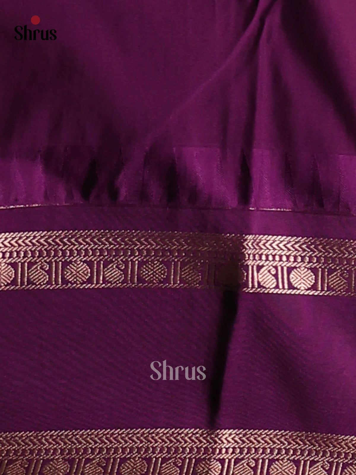 Mehandi Green & Violet - Semi Kanchipuram Saree - Shop on Shrus.com