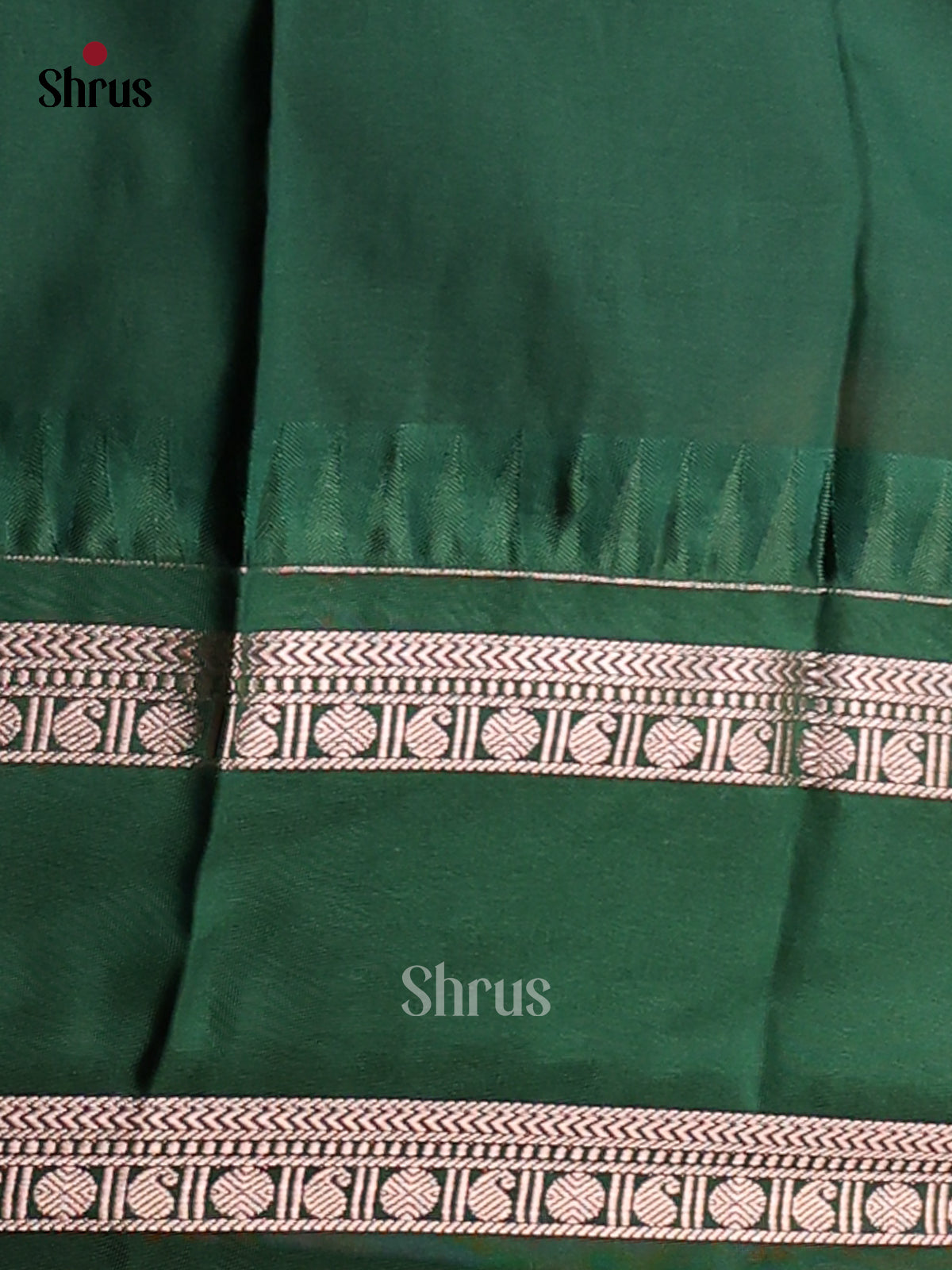 Orange with Green- Semi Kanchipuram Saree - Shop on Shrus.com