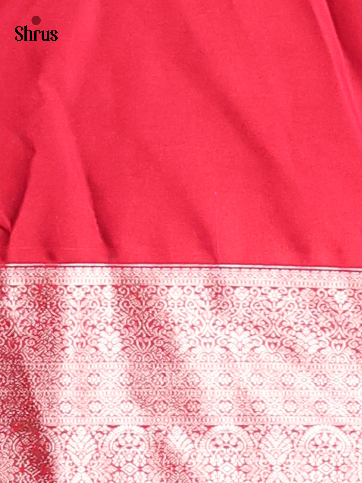 Blue & Red - Semi Softsilk Saree - Shop on Shrus.com