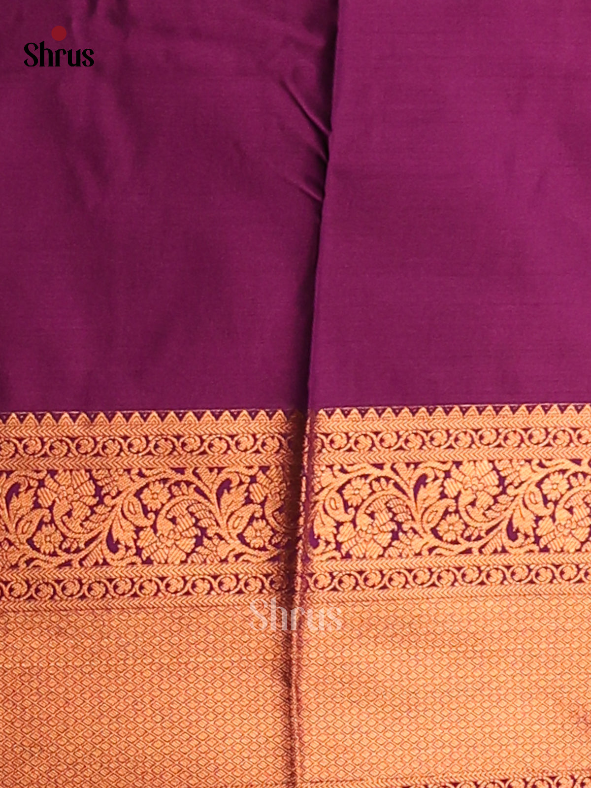 Green with Violet - Semi Kanchipuram Saree - Shop on Shrus.com