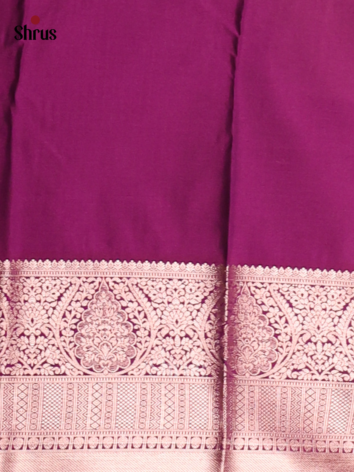 Green with Violet - Semi Kanchipuram Saree - Shop on Shrus.com