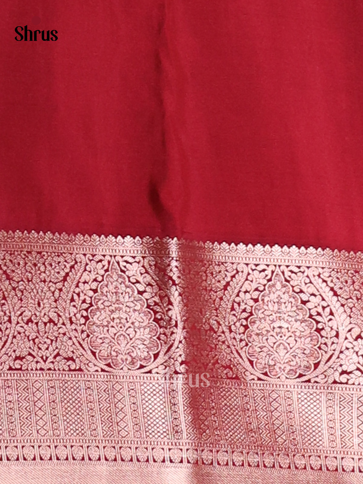 Pastel Blue & Maroon - Semi Kanchipuram Saree - Shop on Shrus.com