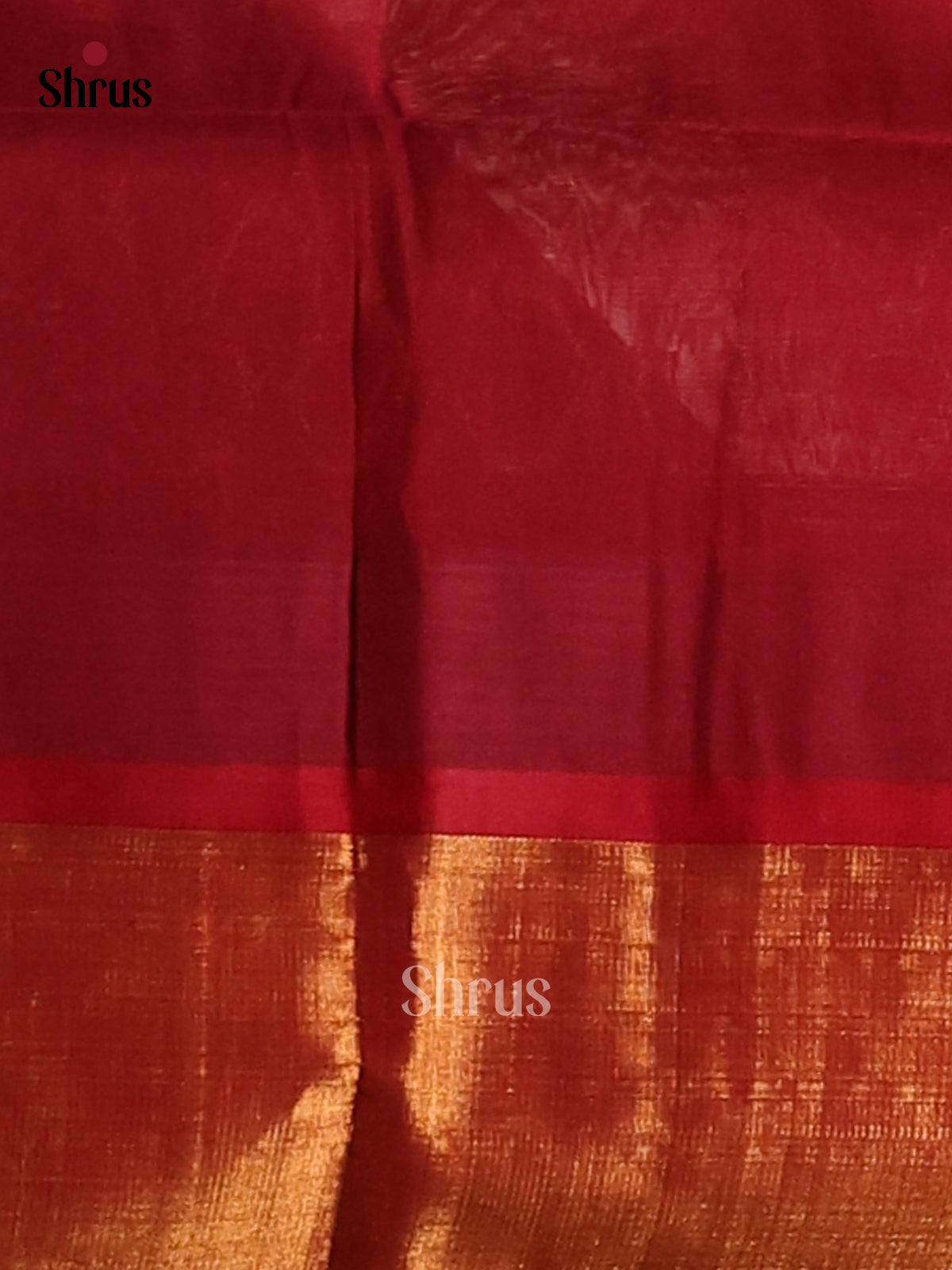 Enchanting Cream Silk Cotton Saree with Red brocade pallu - Shop on Shrus.com
