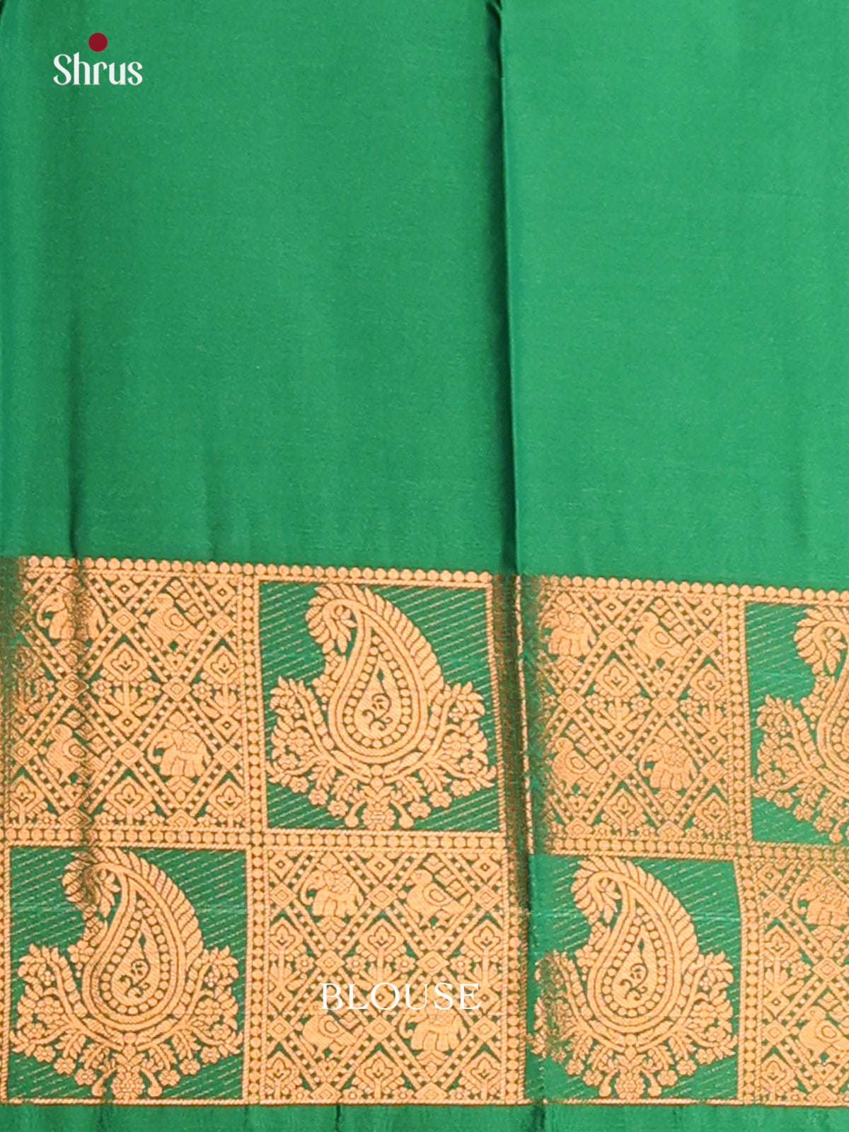 Yellow & Green - Semi Kanchipuram Saree - Shop on Shrus.com