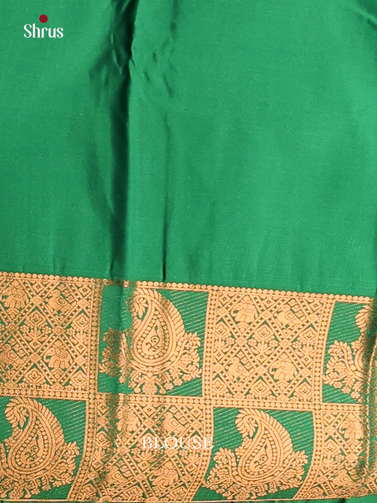 Blue & Green - Semi Kanchipuram Saree - Shop on Shrus.com