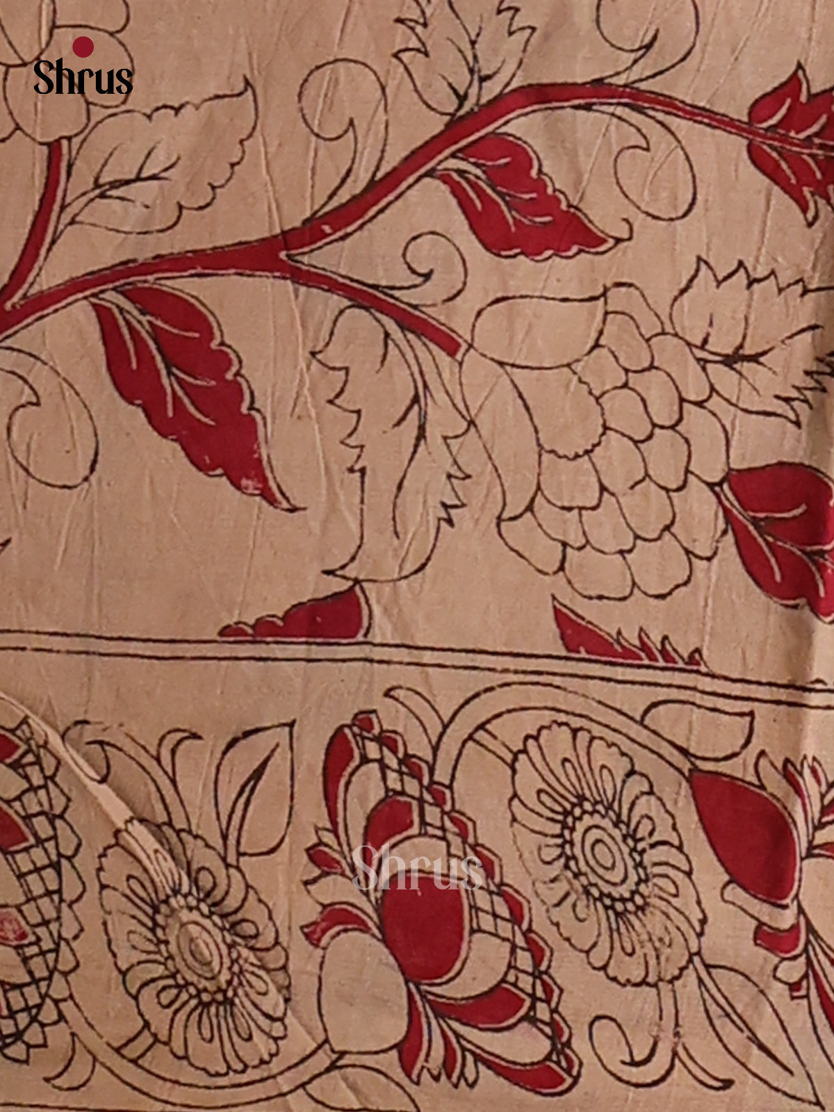 Green & Yellow - Kalamkari cotton saree - Shop on Shrus.com
