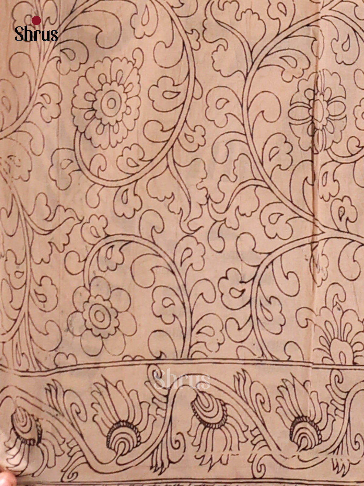 Green & Cream - kalamkari-cotton Saree - Shop on Shrus.com