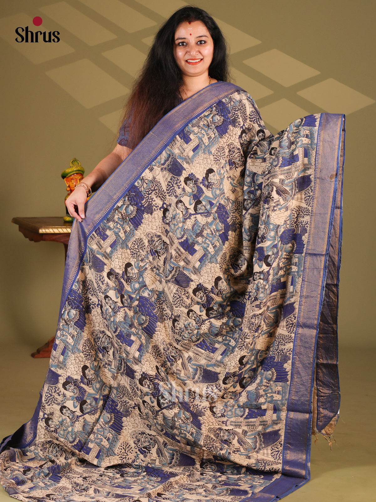 DES28174- chennur-kalamkari Saree - Shop on Shrus.com