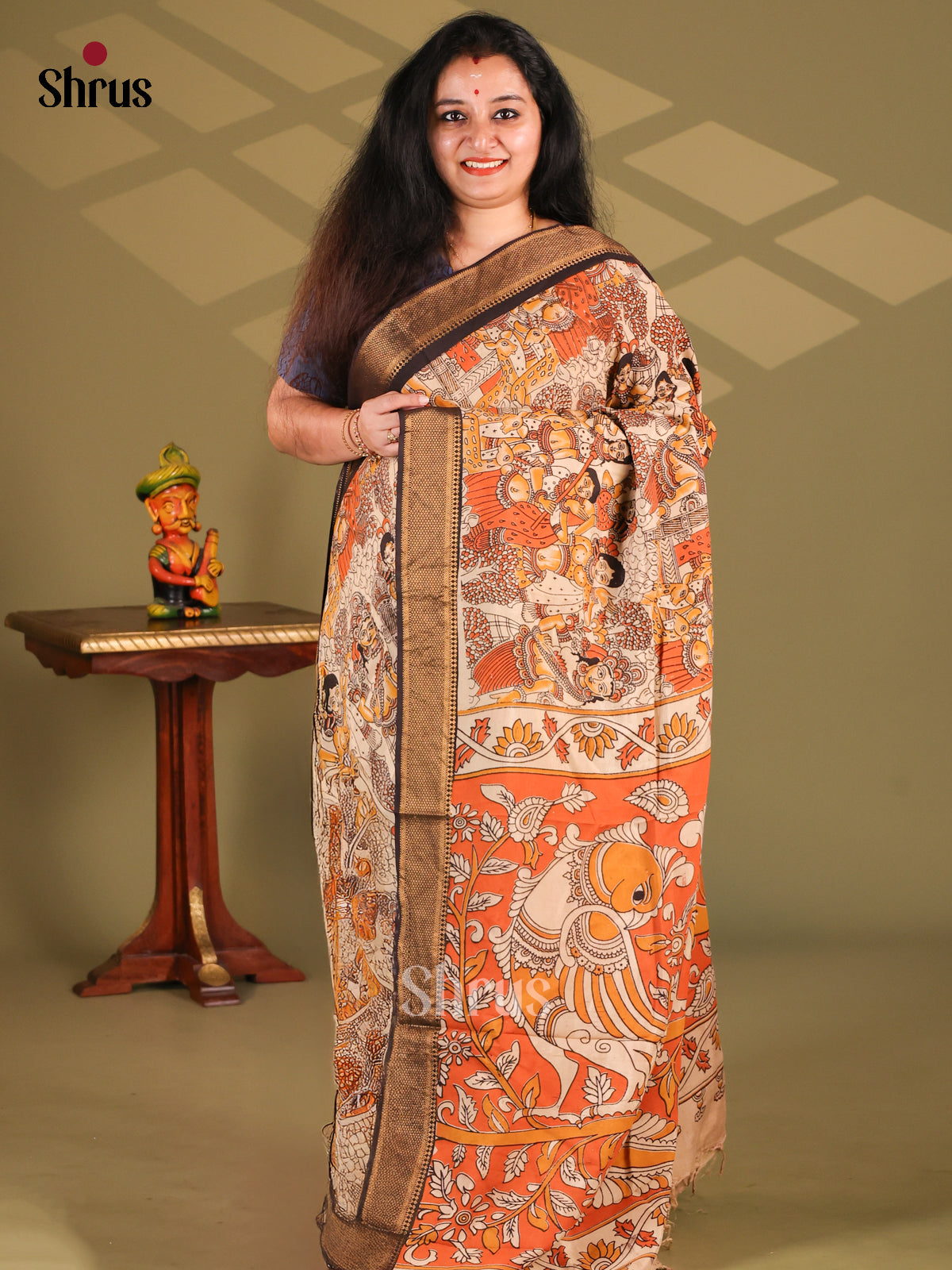 DES28180 - chennur-kalamkari Saree - Shop on Shrus.com