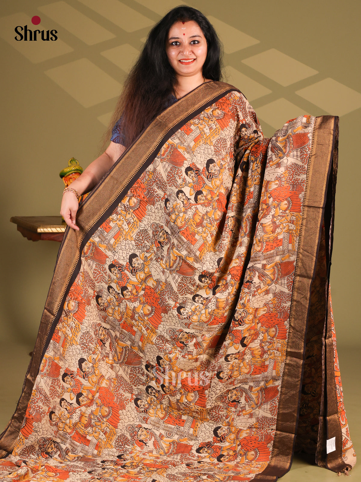 DES28180 - chennur-kalamkari Saree - Shop on Shrus.com