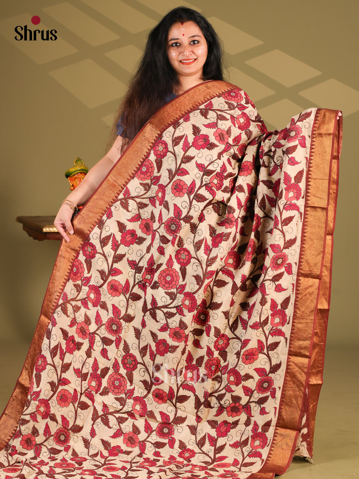 DES28199 - chennur-kalamkari Saree - Shop on Shrus.com