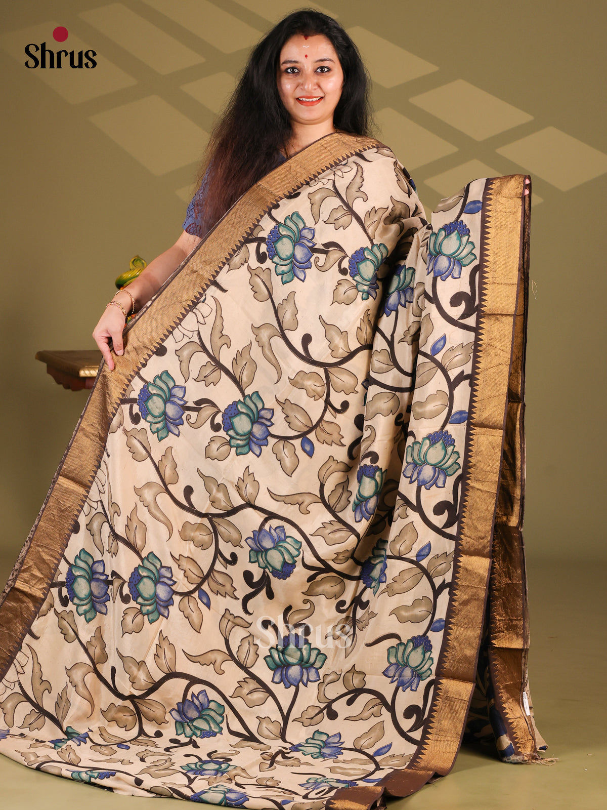 DES28200- chennur-kalamkari Saree - Shop on Shrus.com