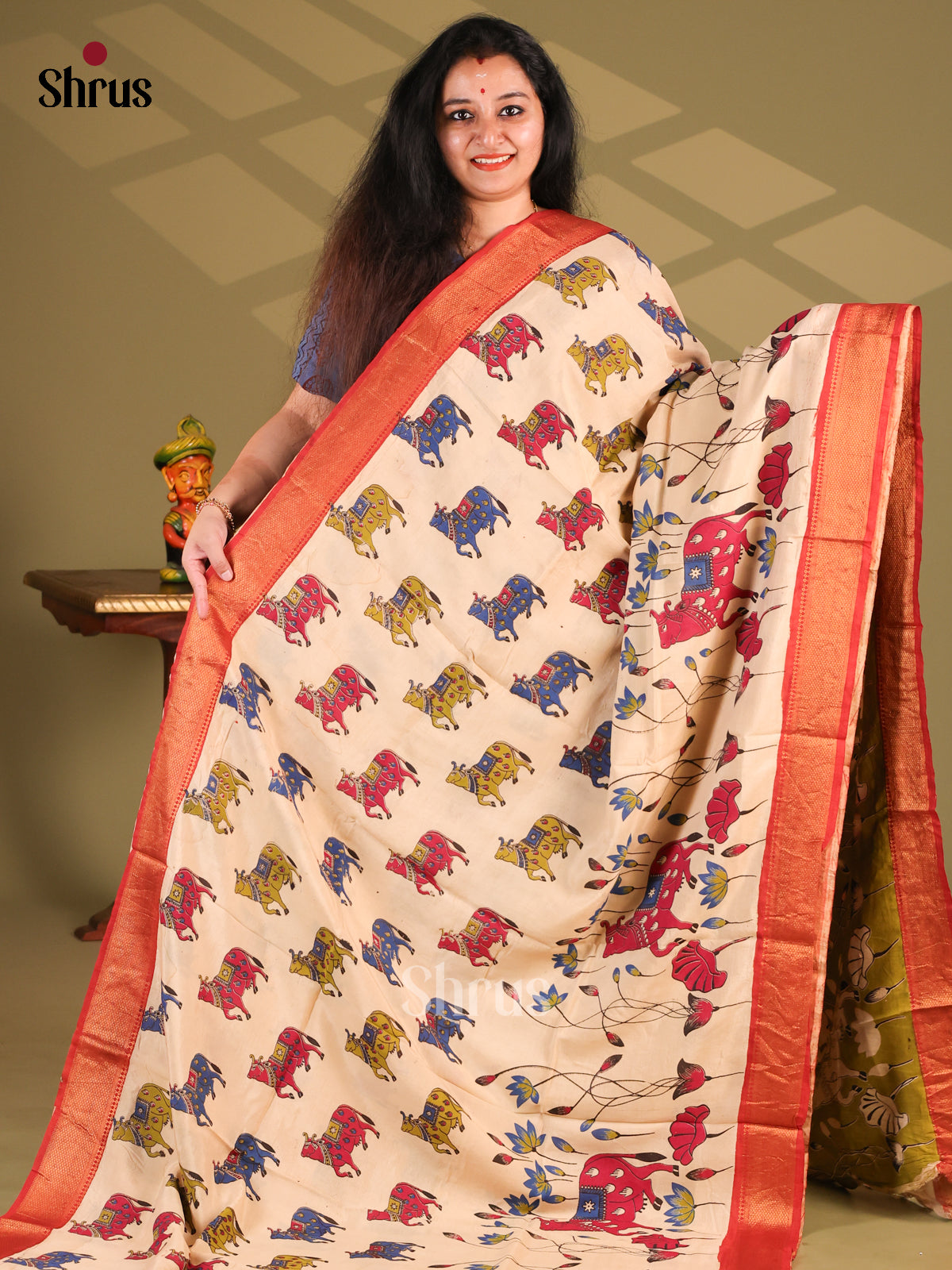 DES28223 - chennur-kalamkari Saree - Shop on Shrus.com
