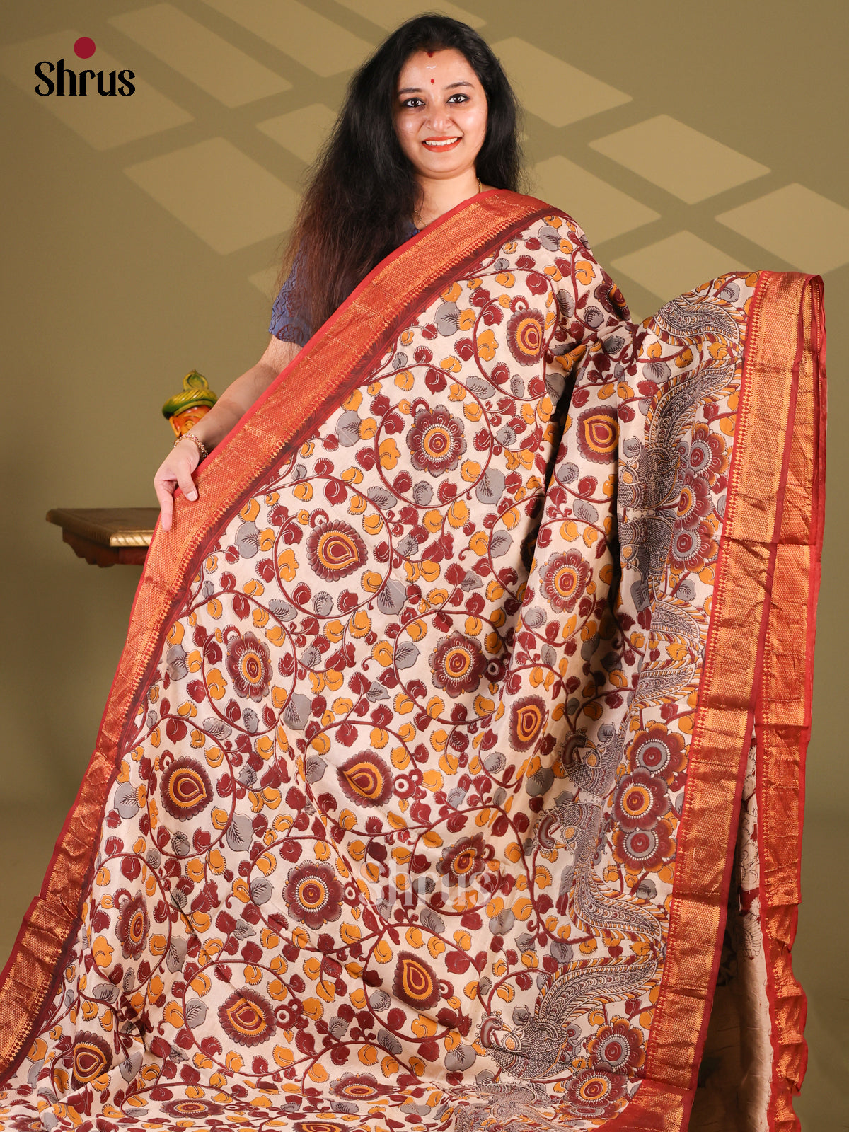 DES28233 - chennur-kalamkari Saree - Shop on Shrus.com