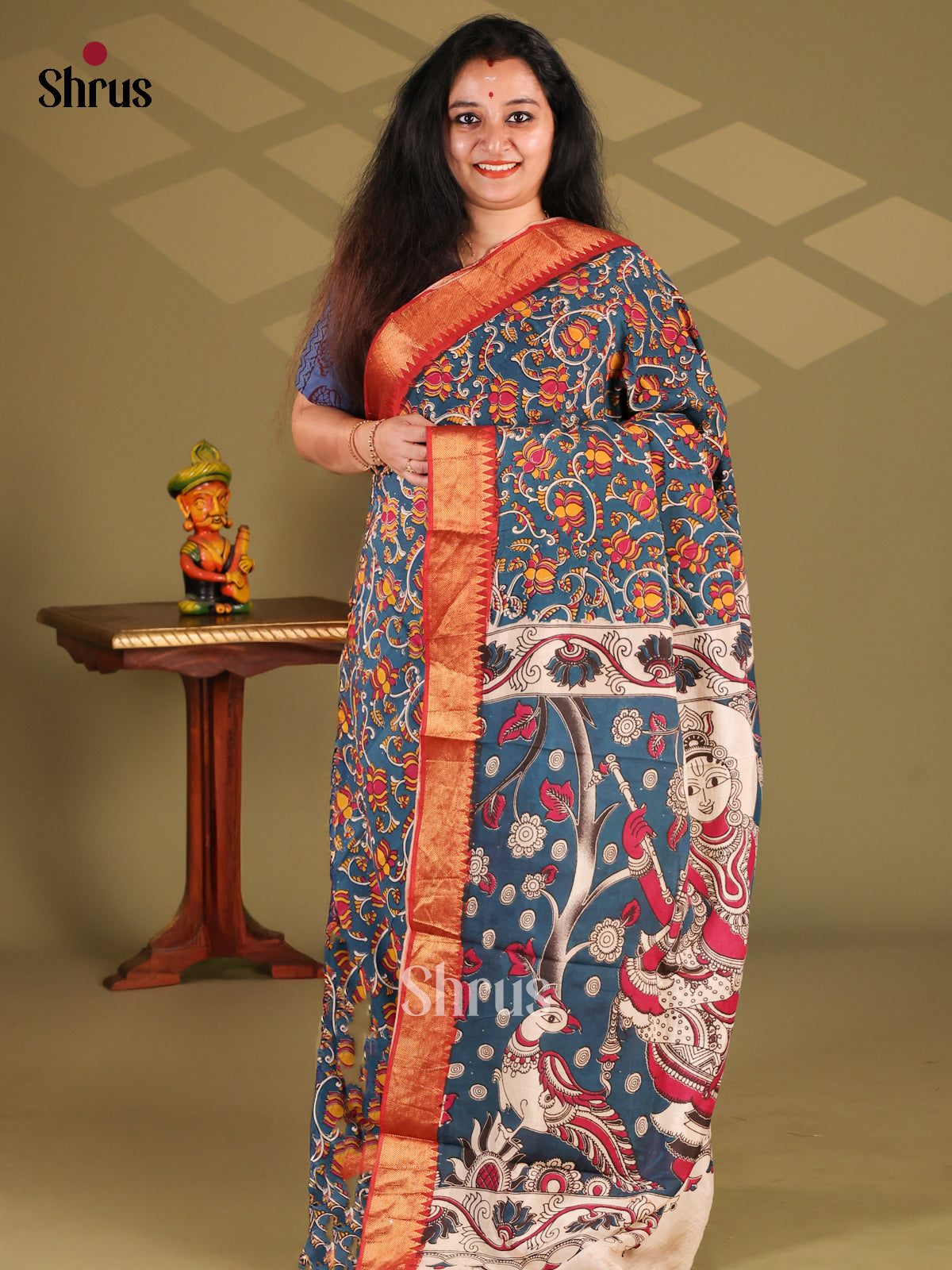 DES28239- chennur-kalamkari Saree - Shop on Shrus.com