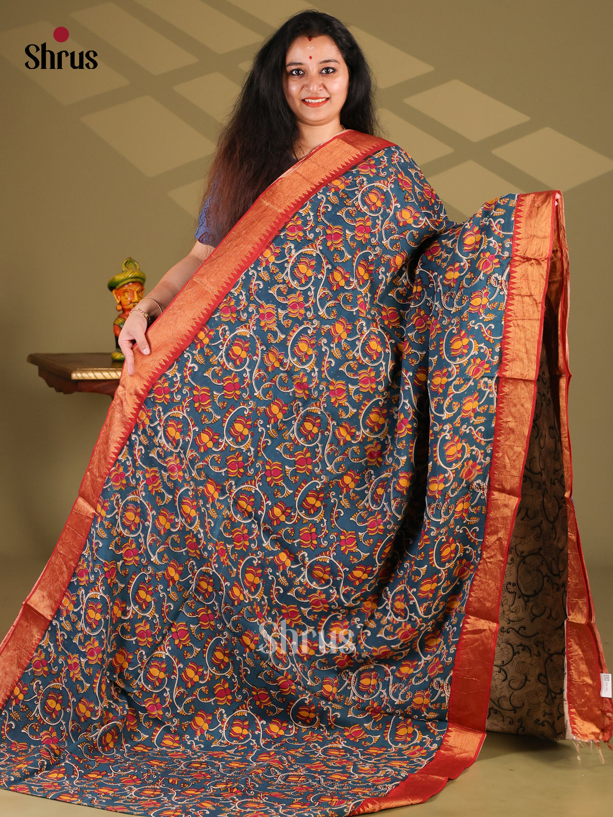 DES28239- chennur-kalamkari Saree - Shop on Shrus.com