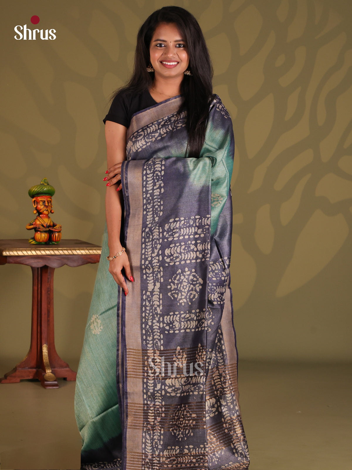 Teal & Blue - Bhatik Saree - Shop on Shrus.com