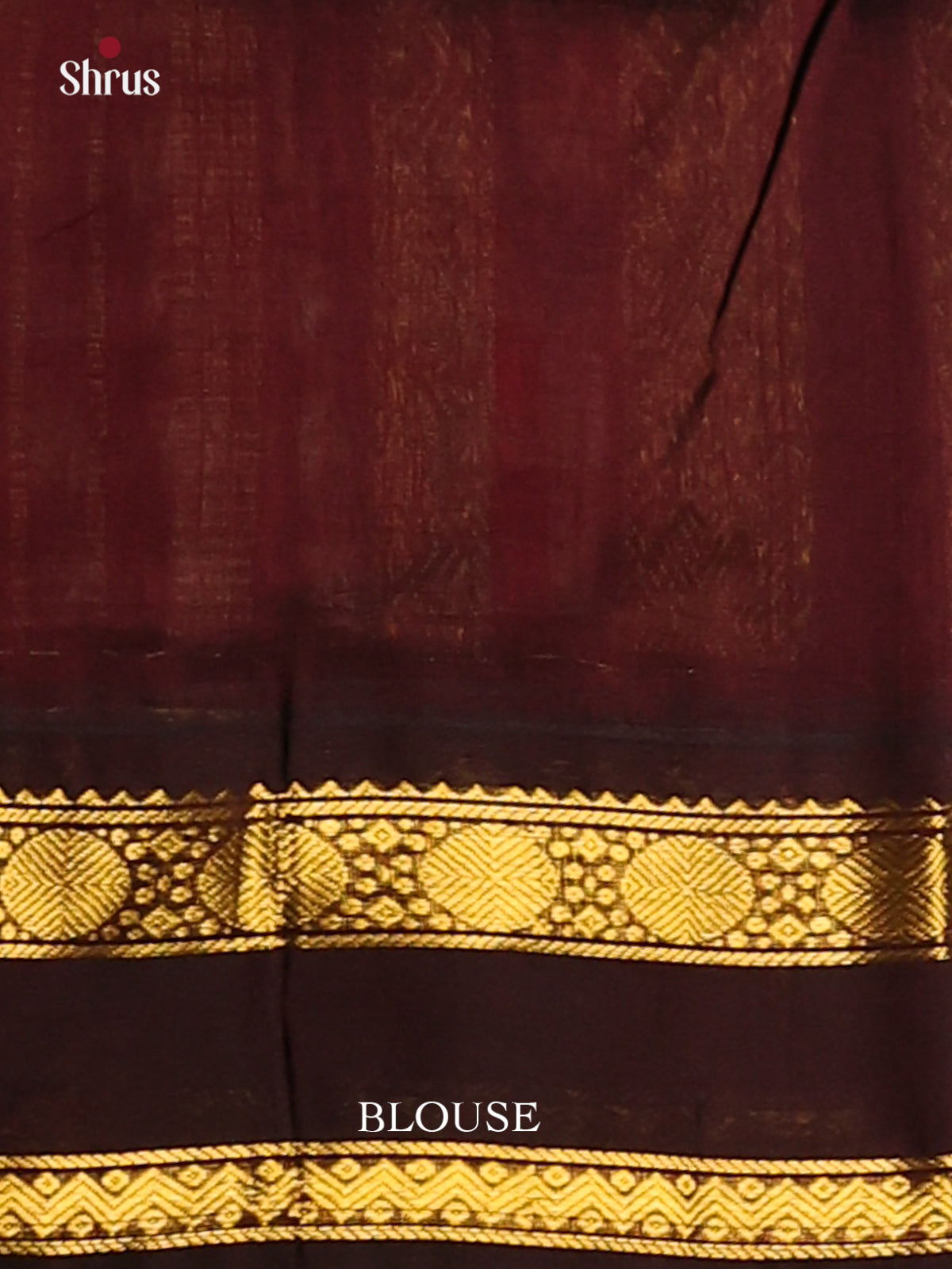 Pretty Red & Cream Silk Cotton Saree with checkered body & brown rettaipet border - Shop on Shrus.com