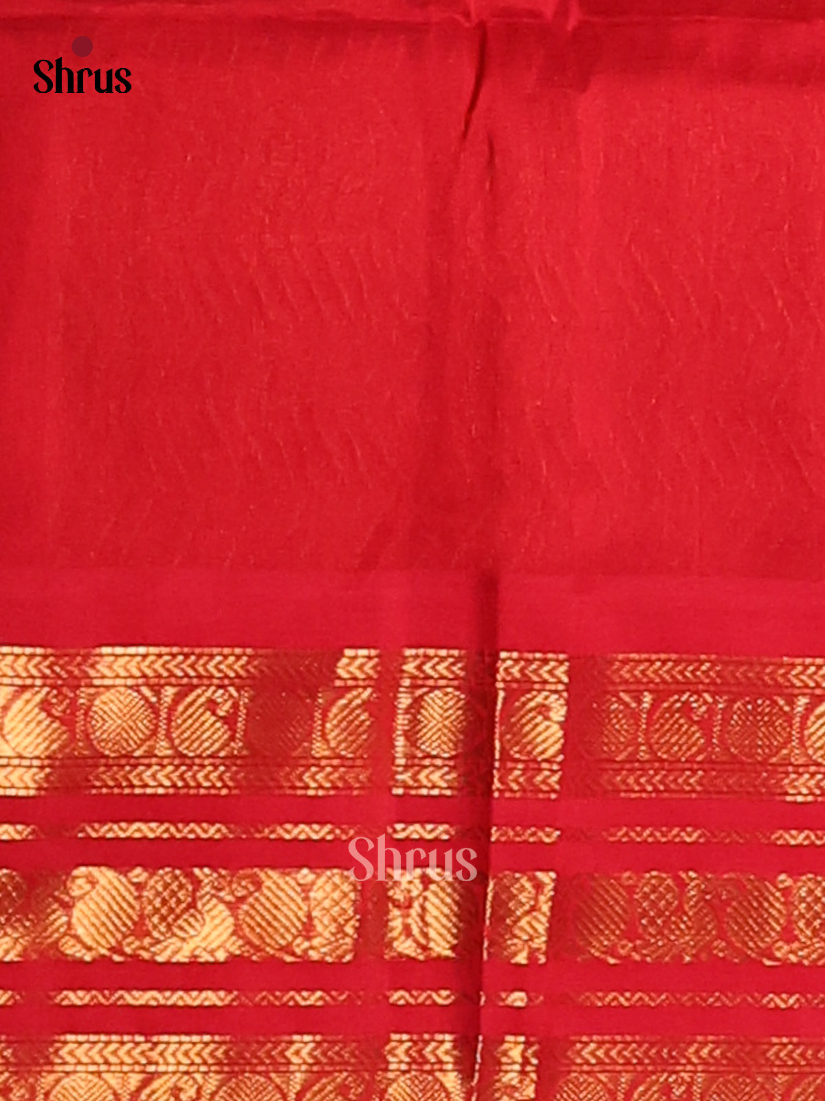 Classy Bottle Green Silk Cotton Saree with gold zari rudraksham buttas , Red zari border - Shop on Shrus.com