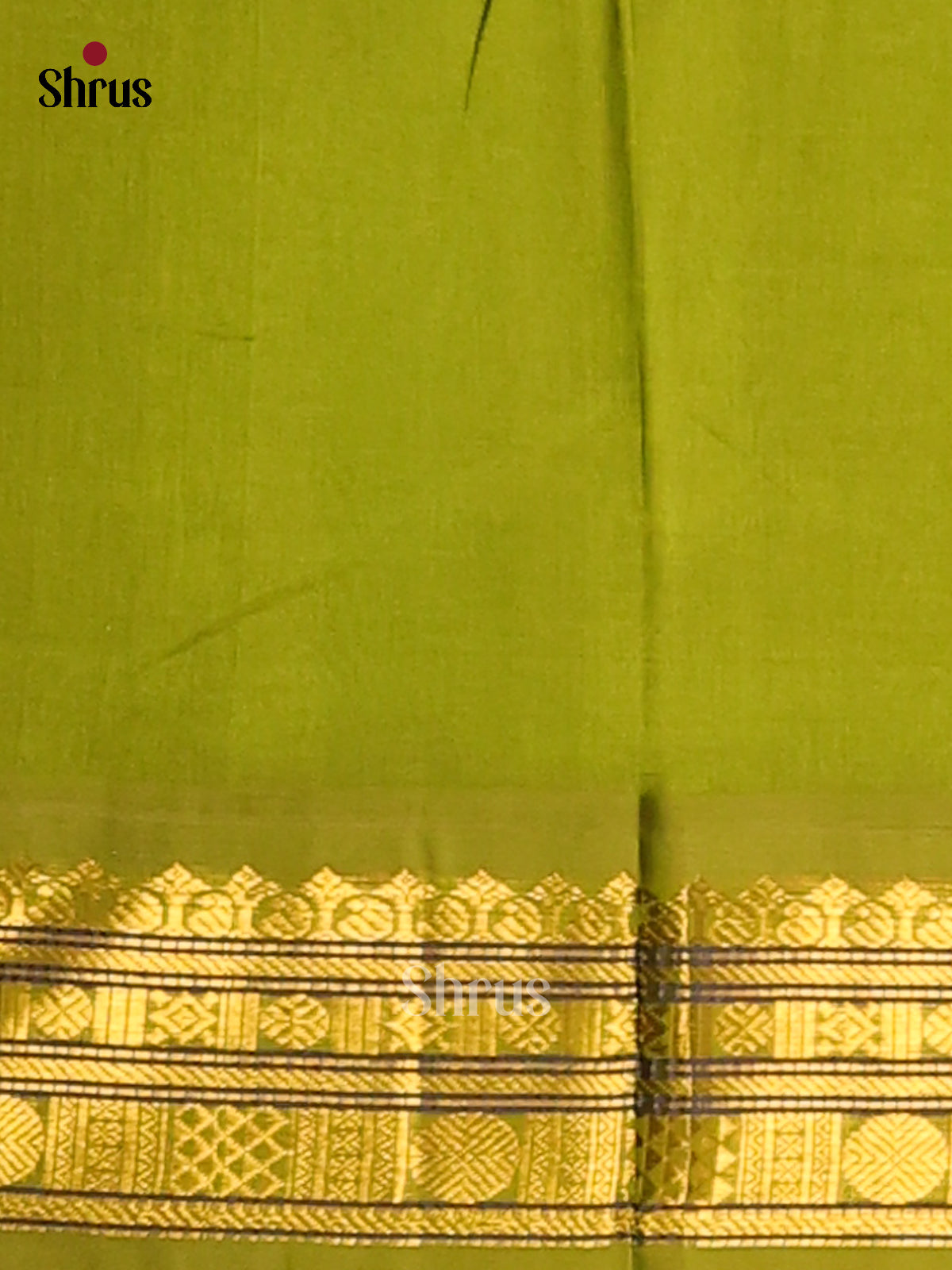 Stunning Violet Silk Cotton Saree with simple body & contrast lite Green zari border - Shop on Shrus.com